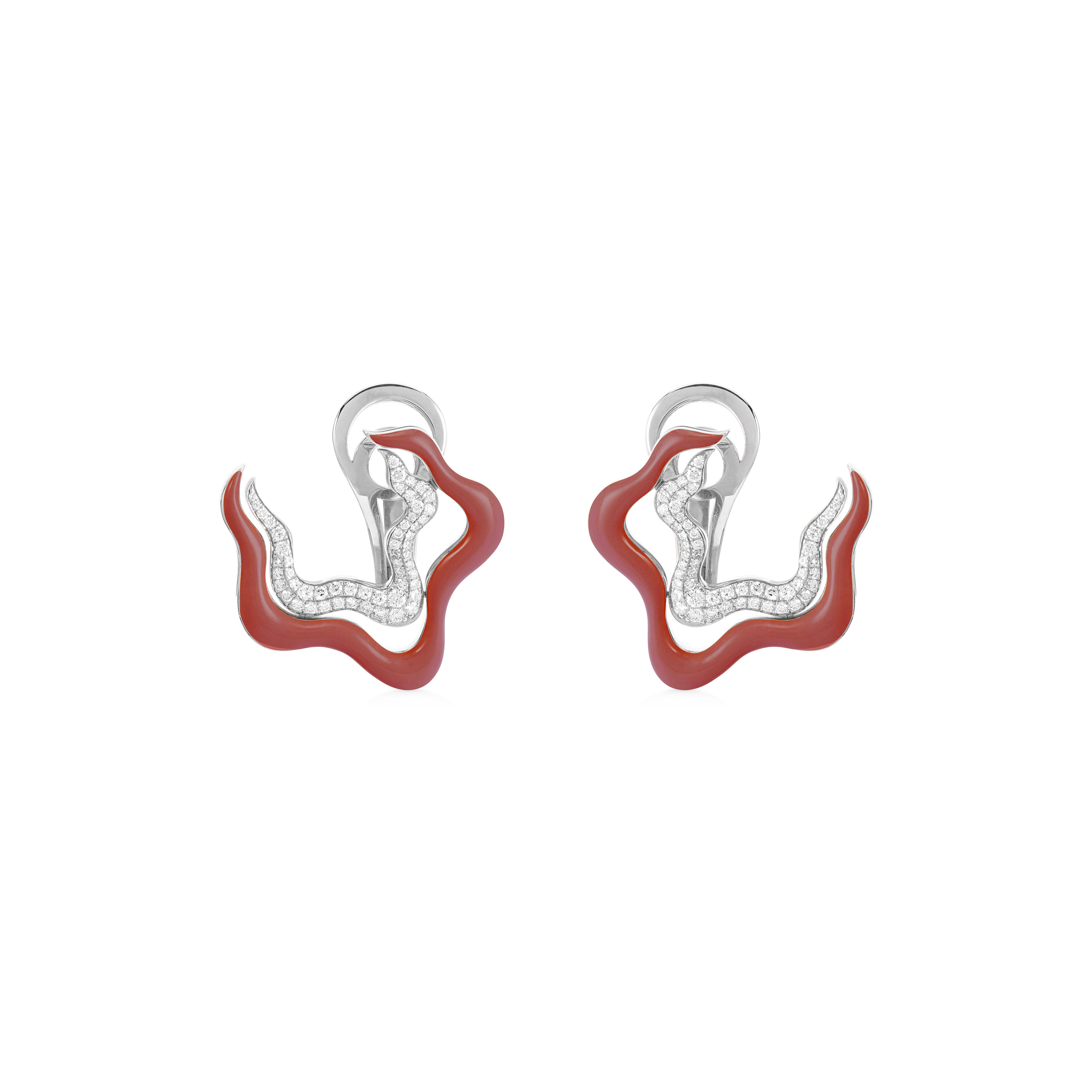 Flow Earring - Burgundy