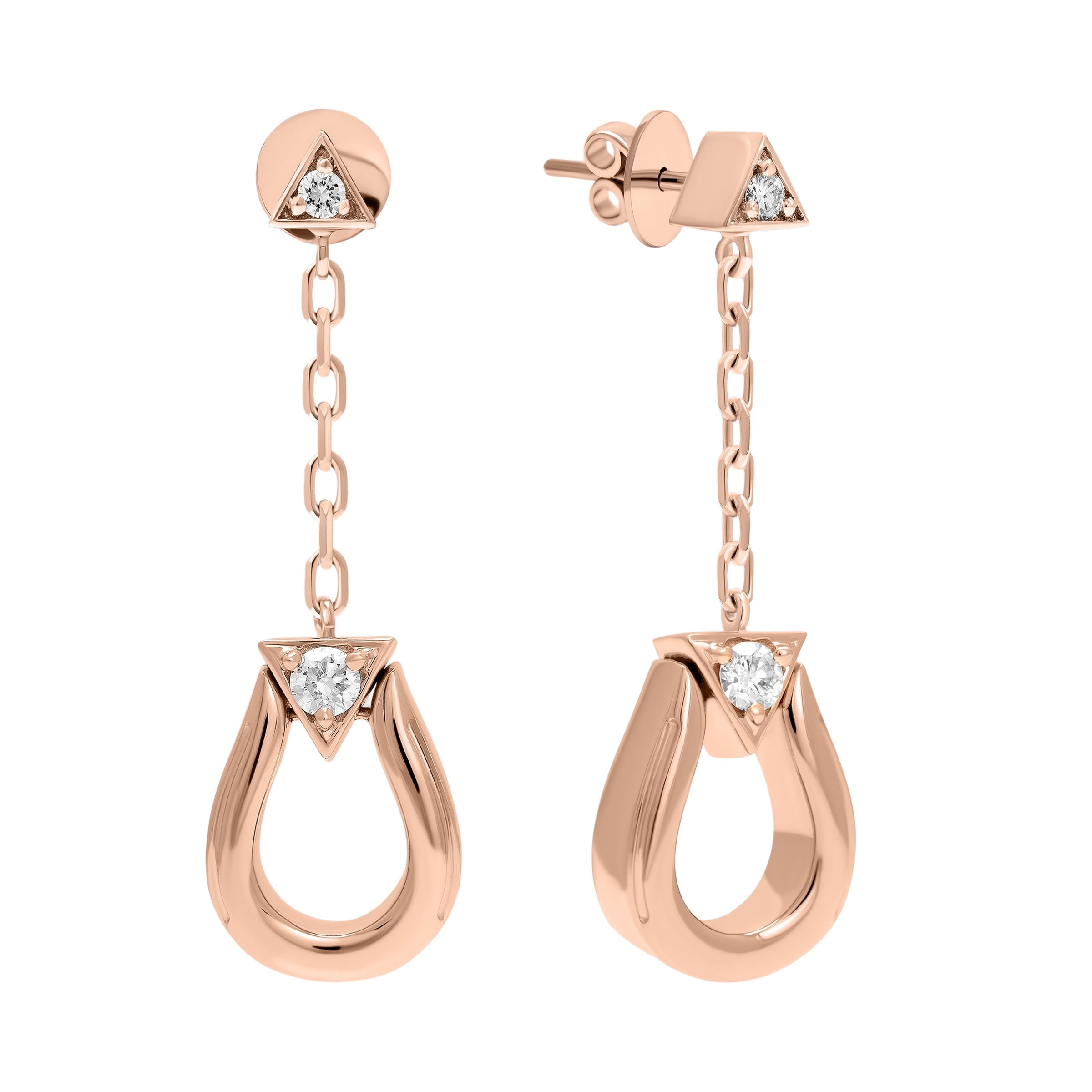 Horse Shoe Earrings - Rose Gold