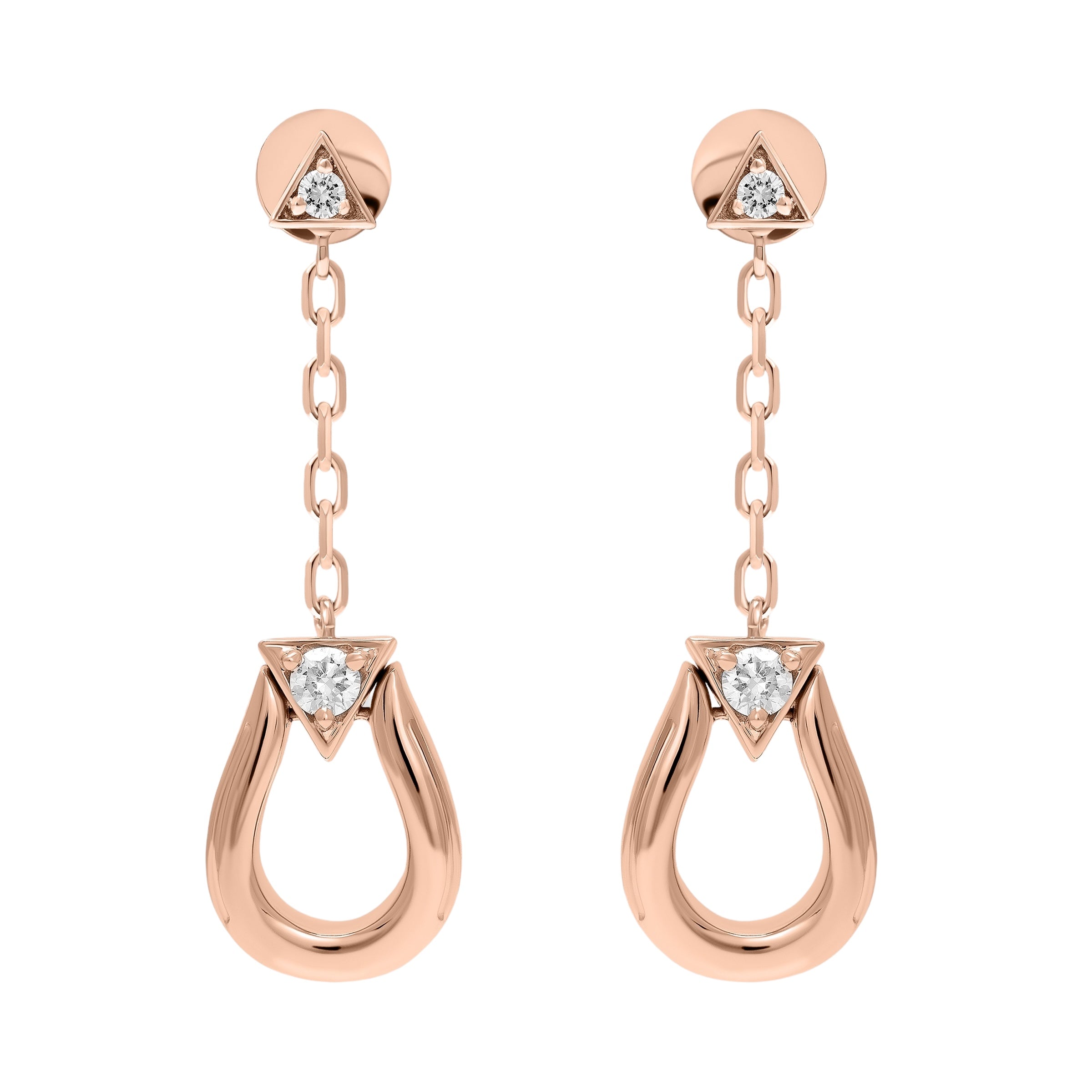Horse Shoe Earrings - Rose Gold