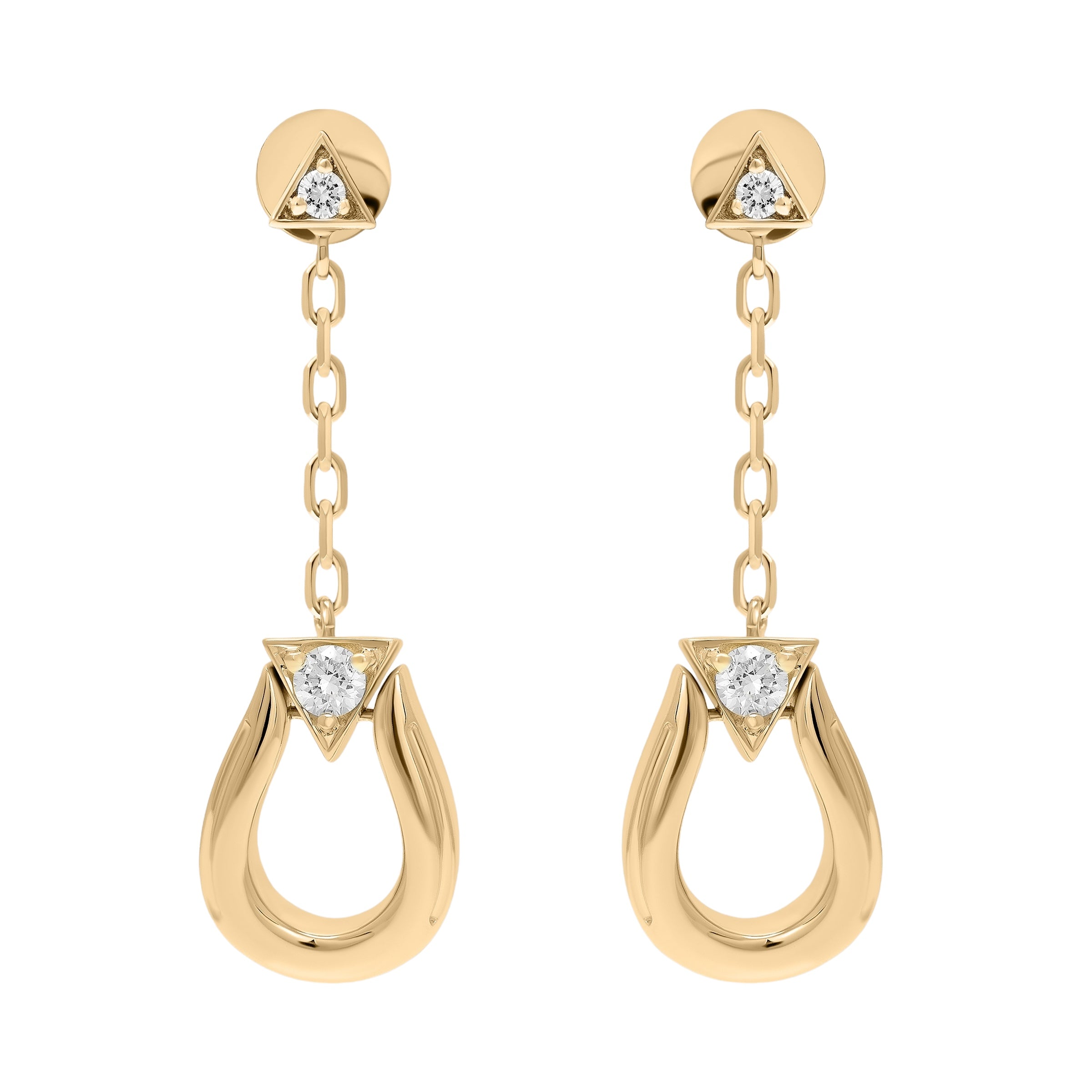 Horse Shoe Earrings - Yellow Gold
