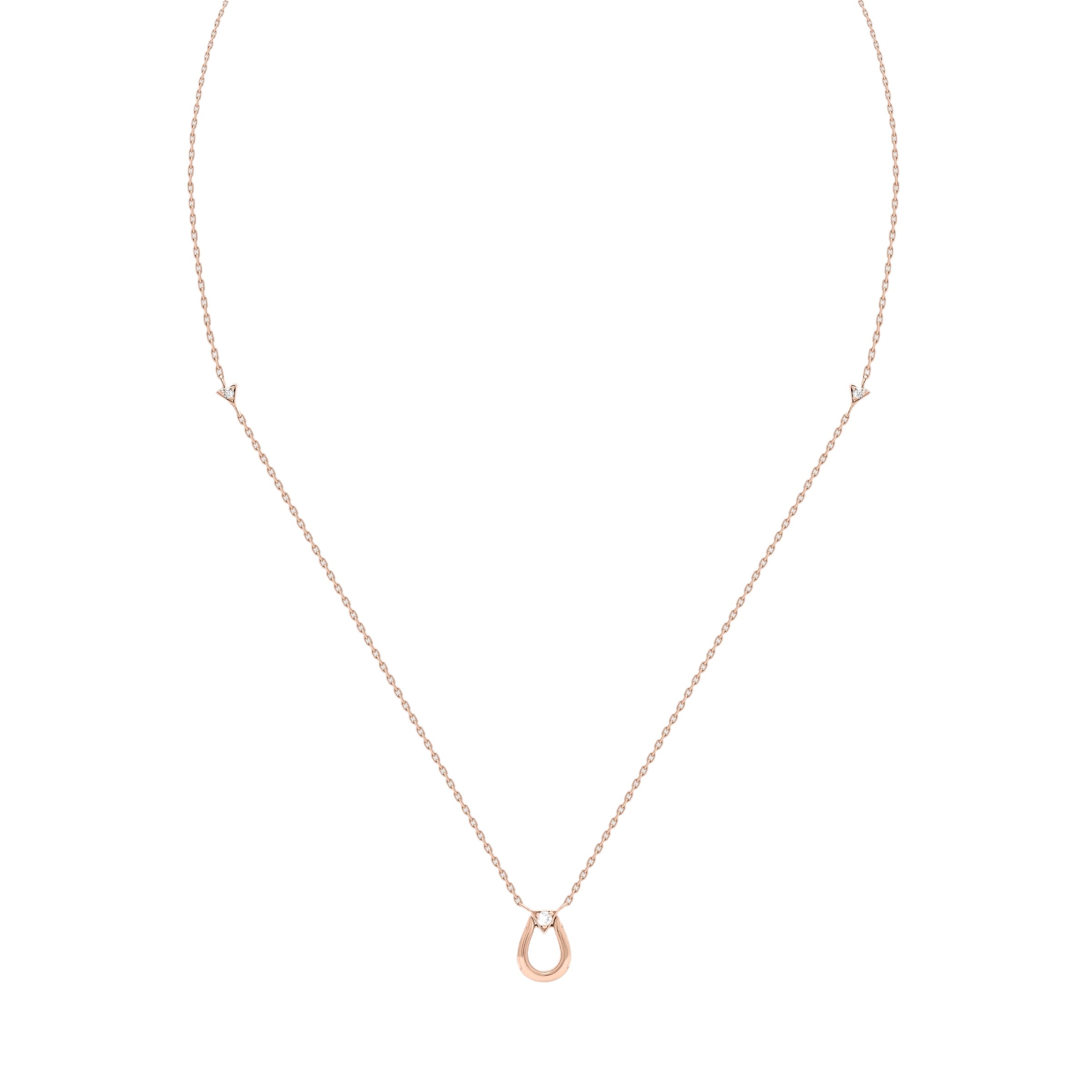 Horse Shoe Necklace - Rose Gold