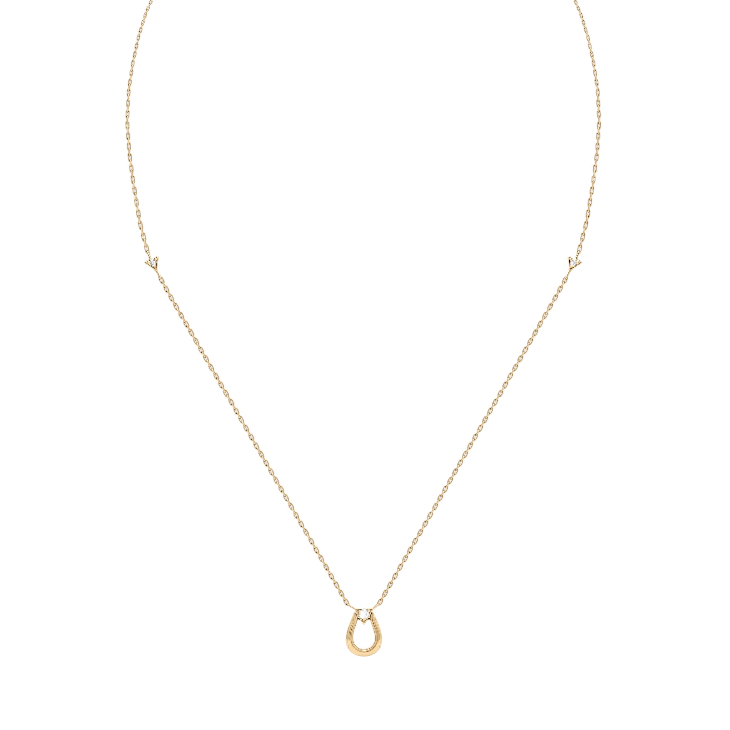 Horse Shoe Necklace - Yellow Gold