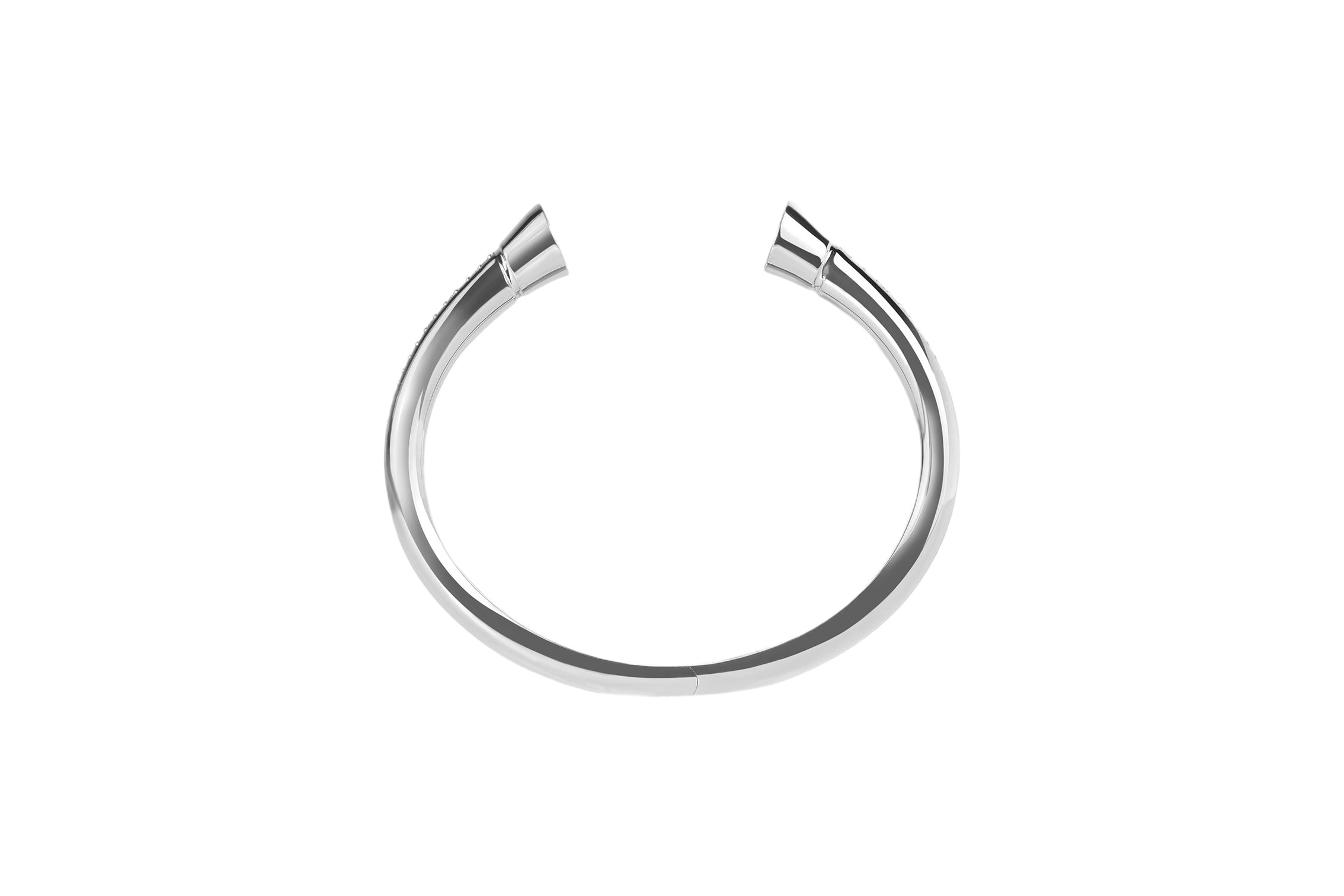 Hoof Bangle Line Diamond - White Gold