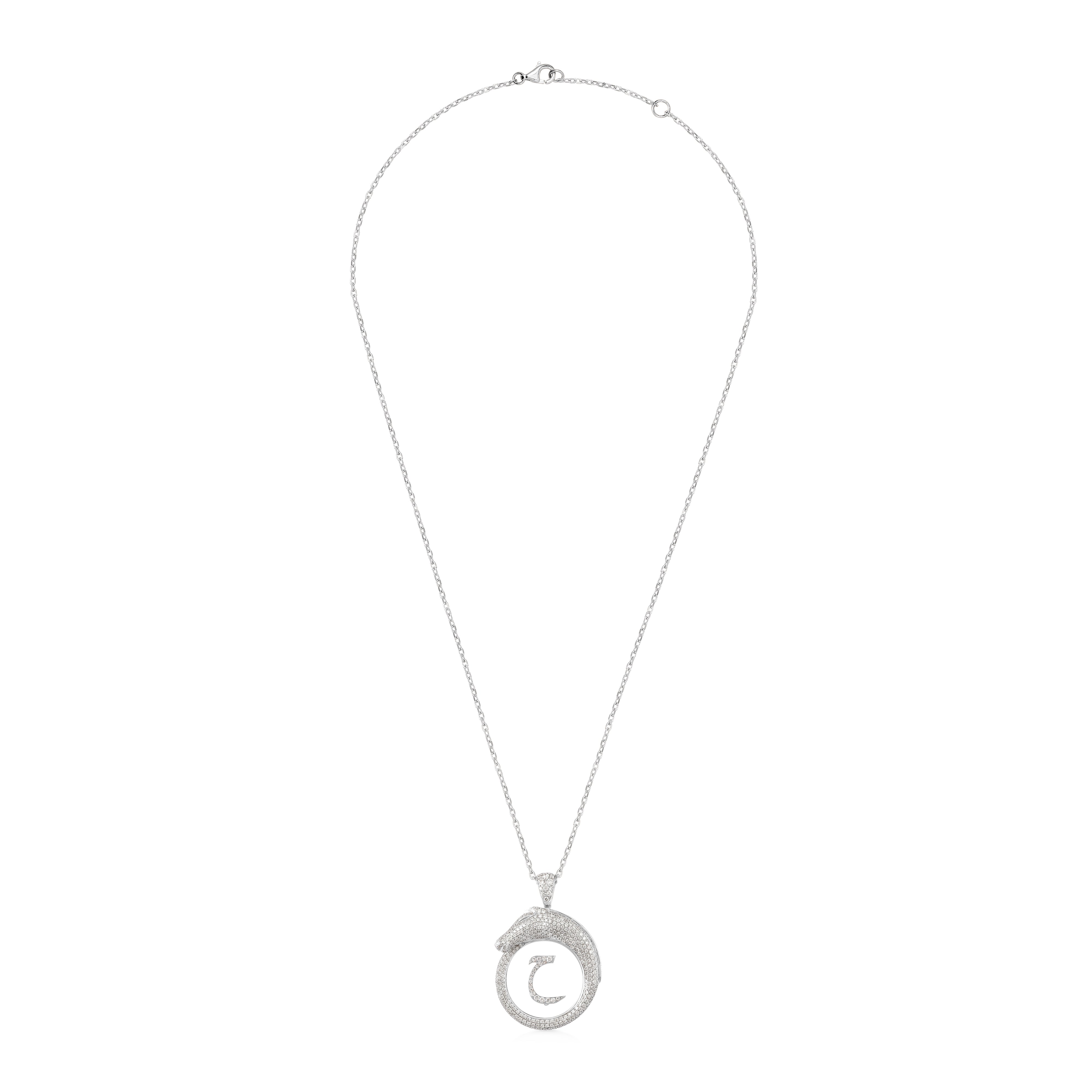 Fully Paved Ramak Letter Necklace