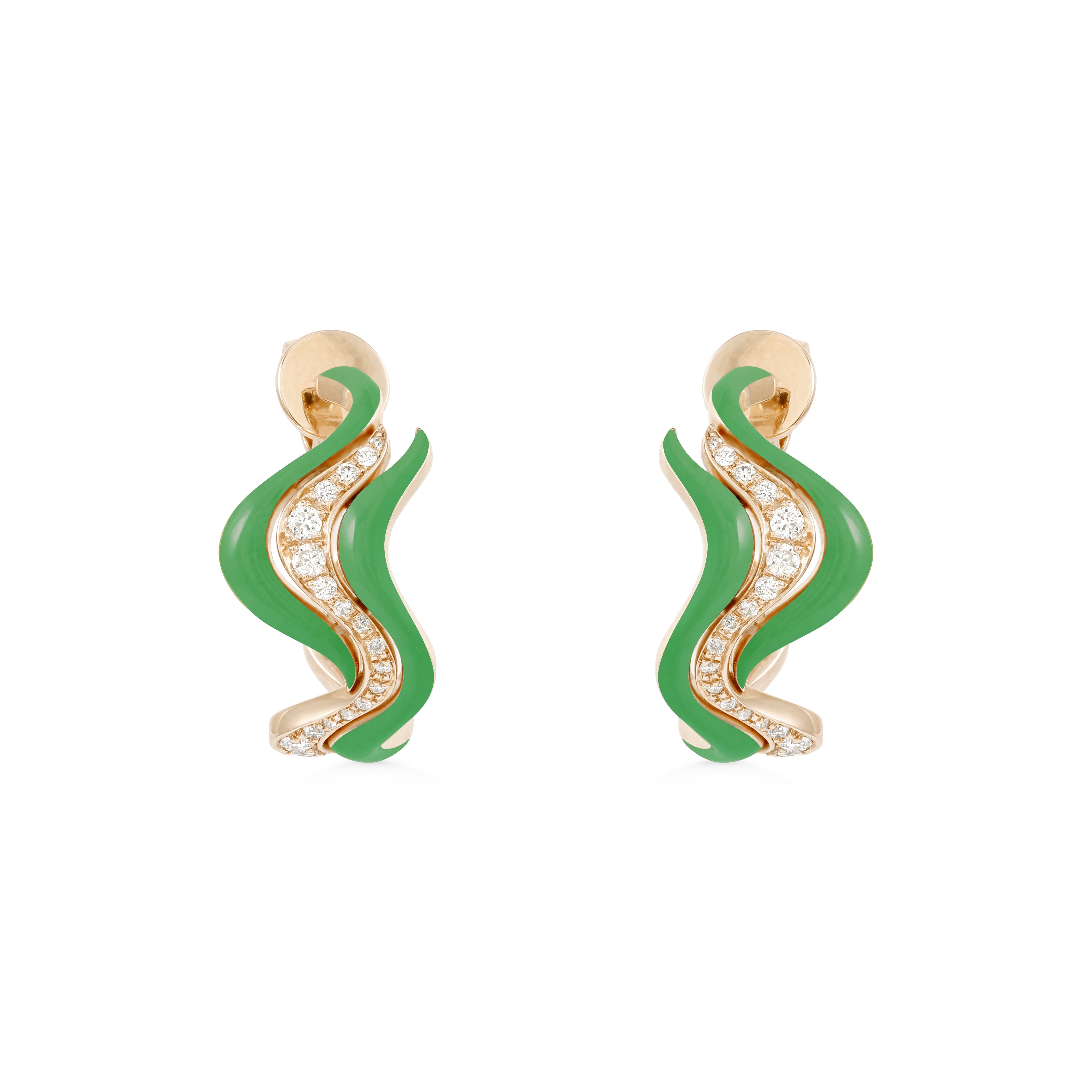 Small Flow Earrings - Green