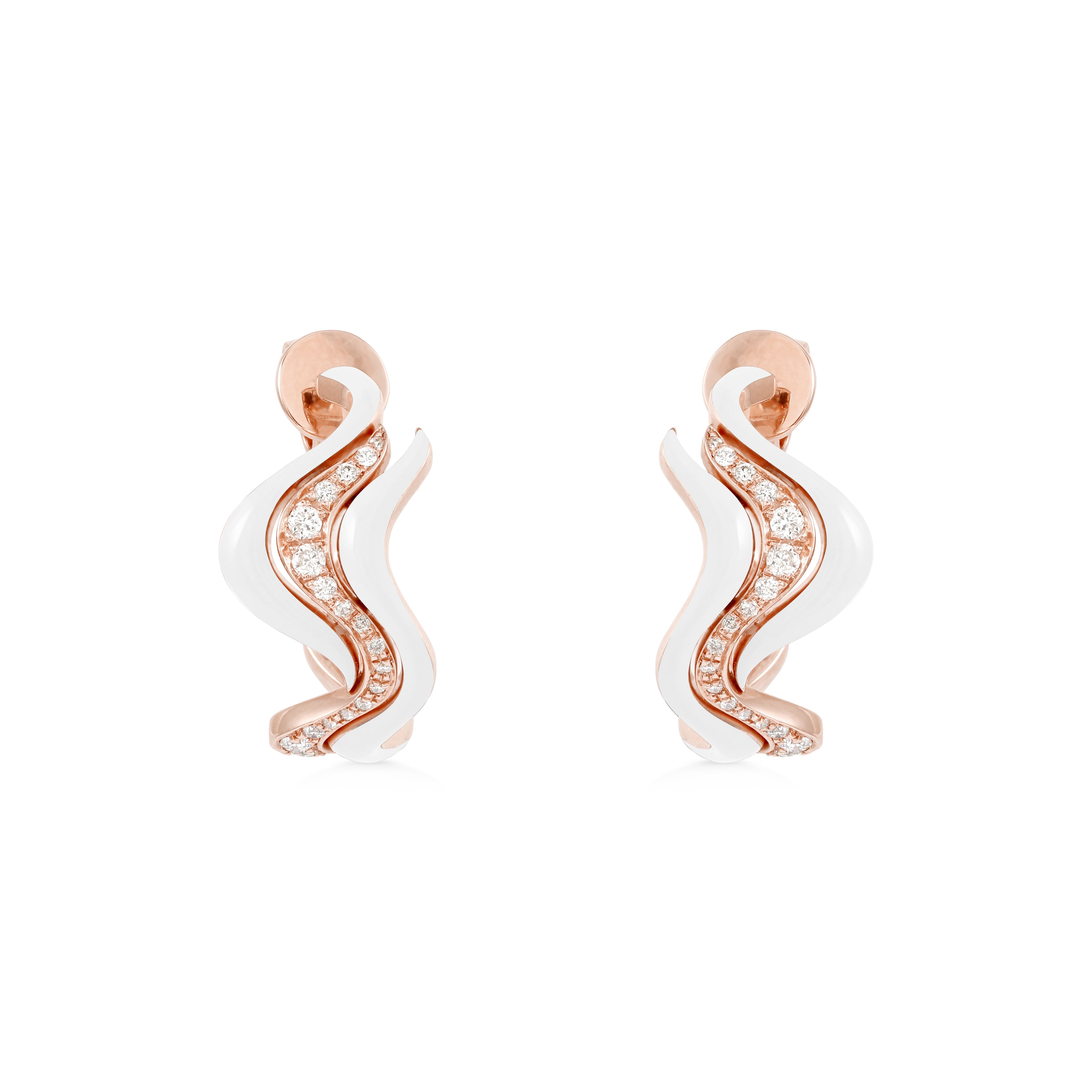 Small Flow Earrings - White
