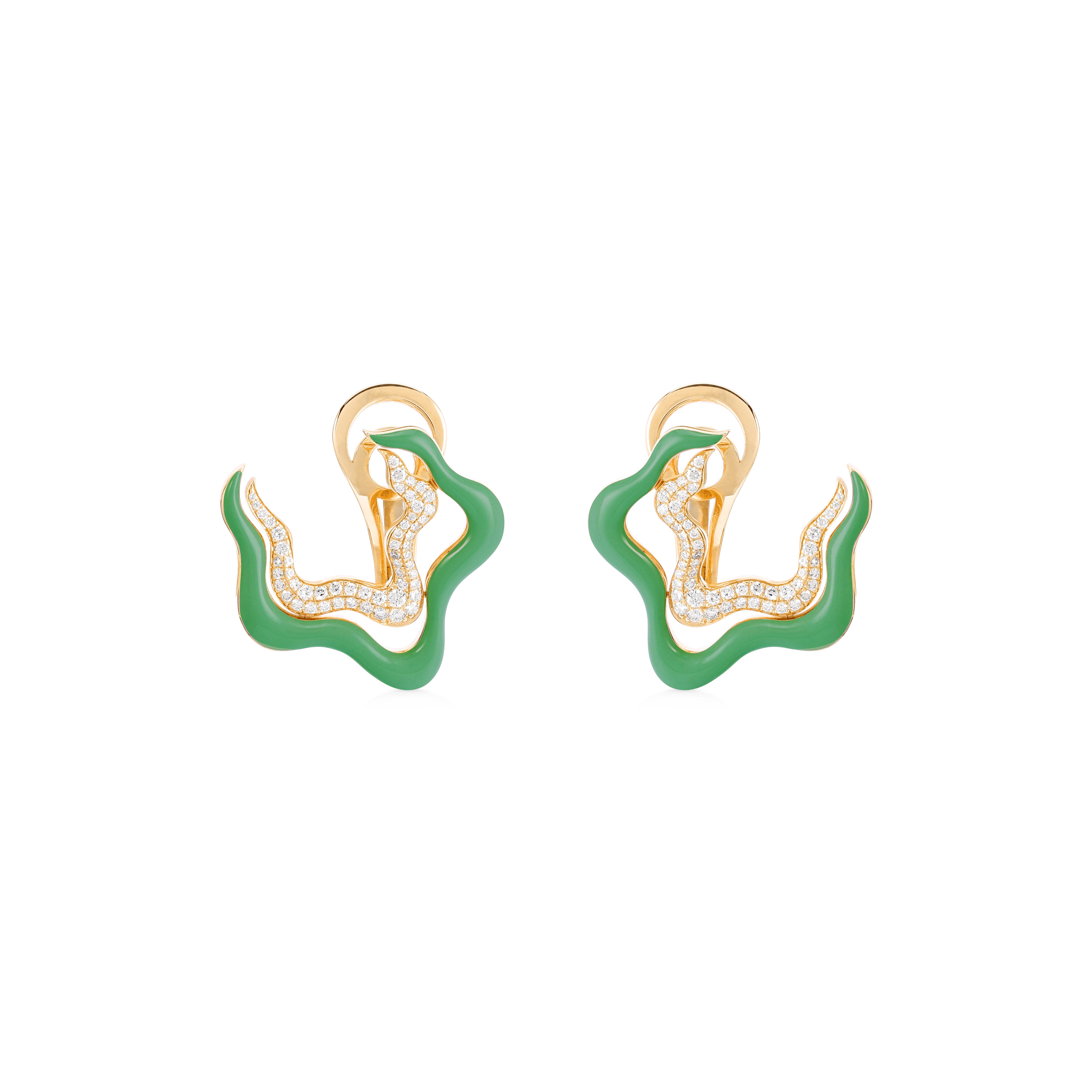 Flow Earring - Green