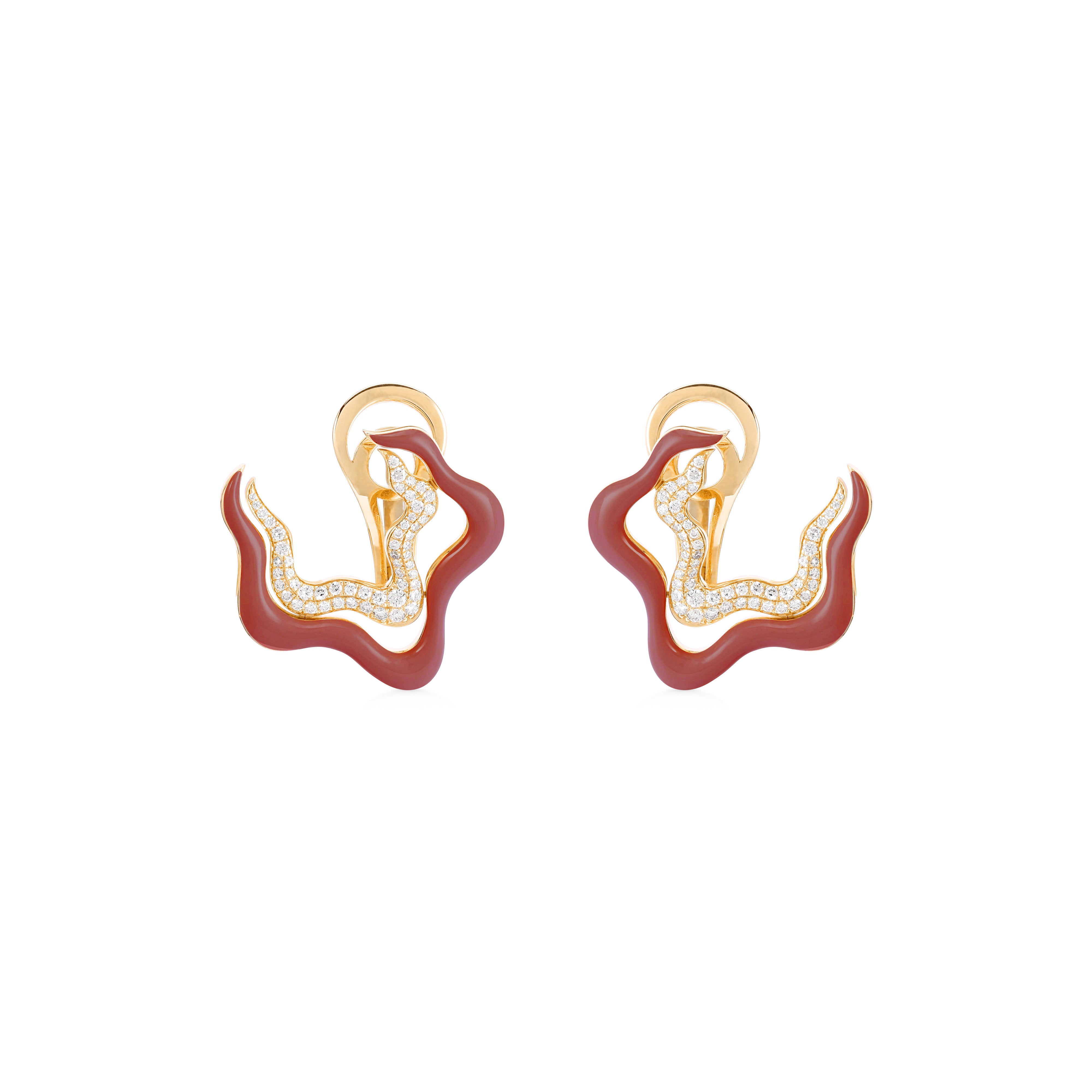 Flow Earring - Burgundy