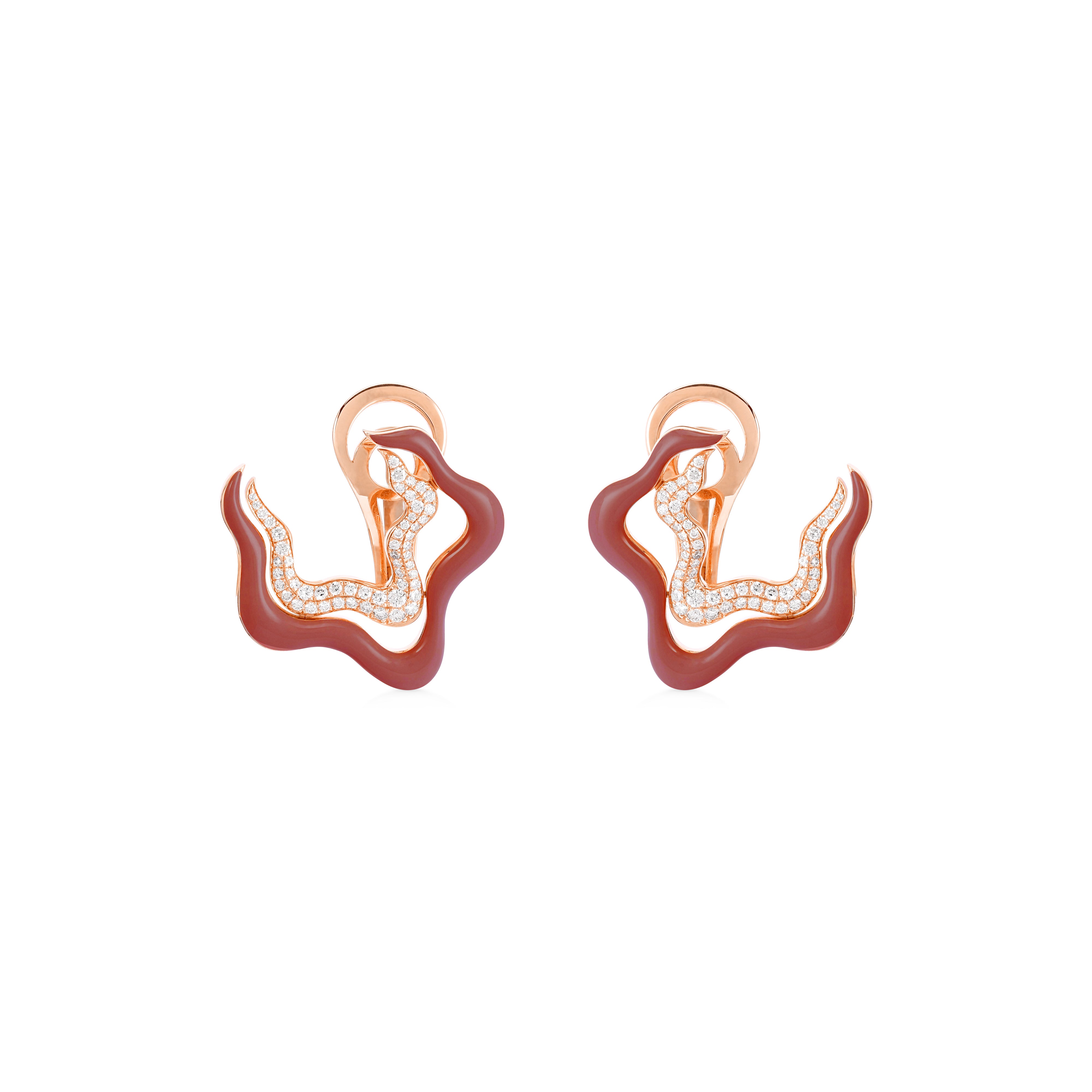 Flow Earring - Burgundy