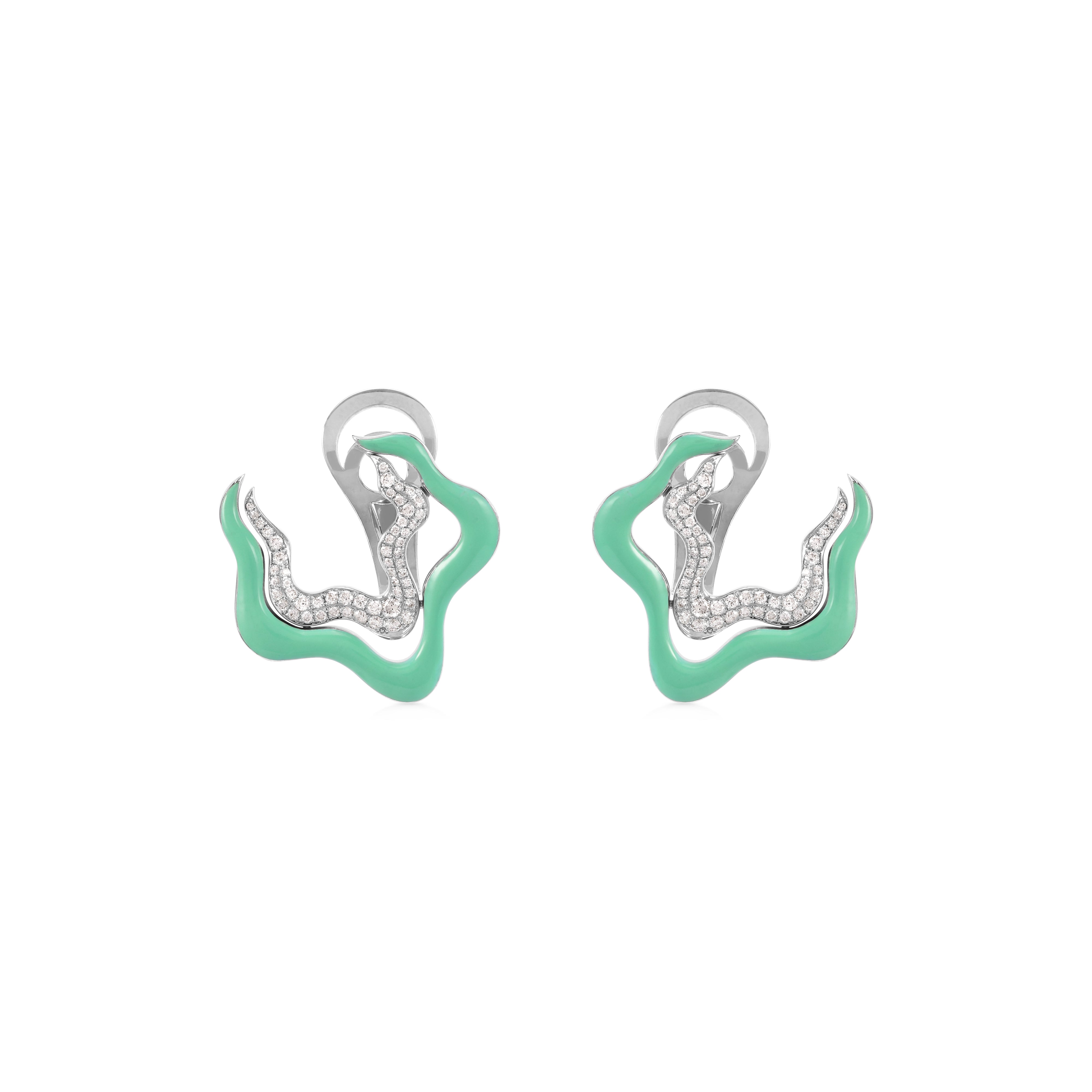 Mint Green Flow Earring