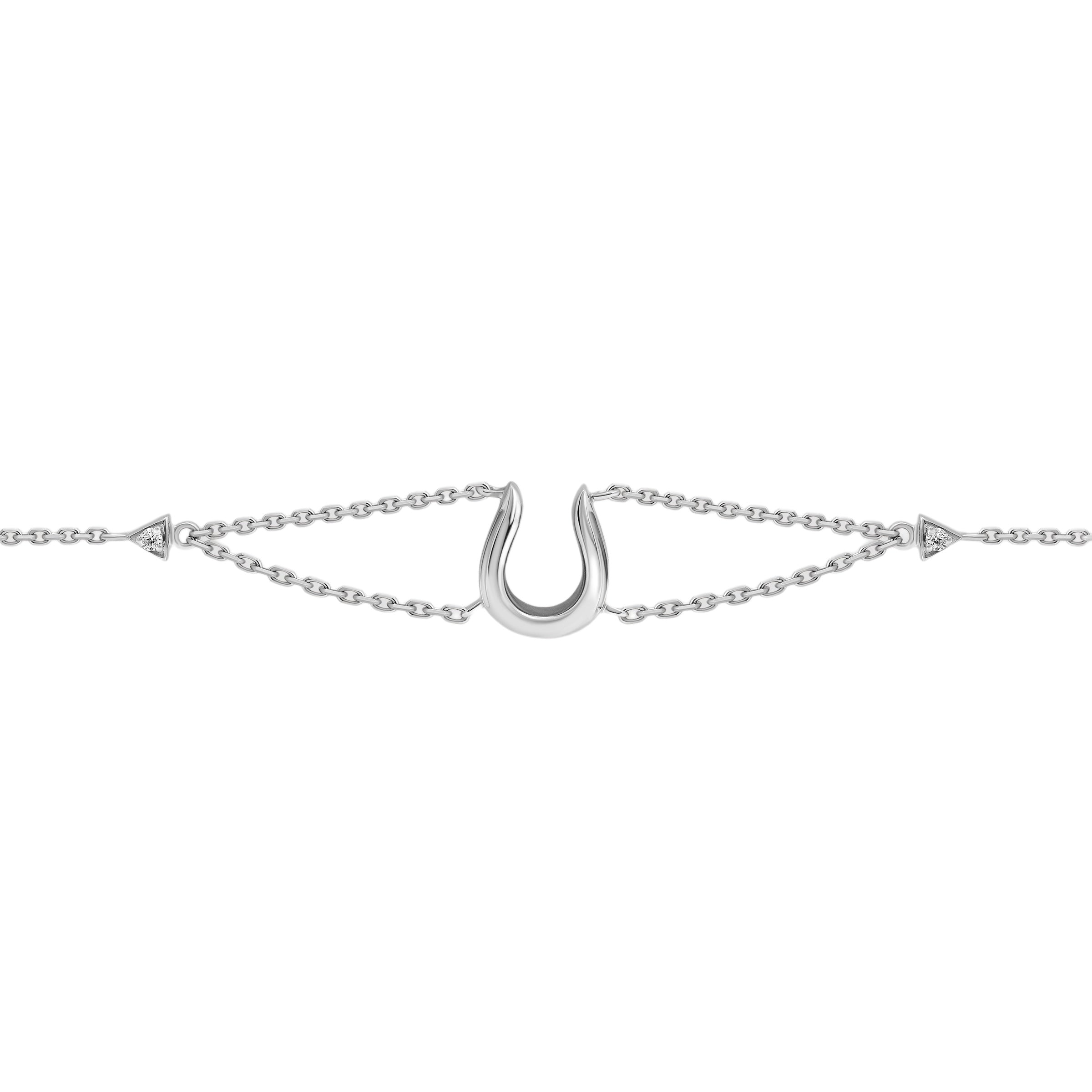 Horse Shoe Bracelet - White Gold