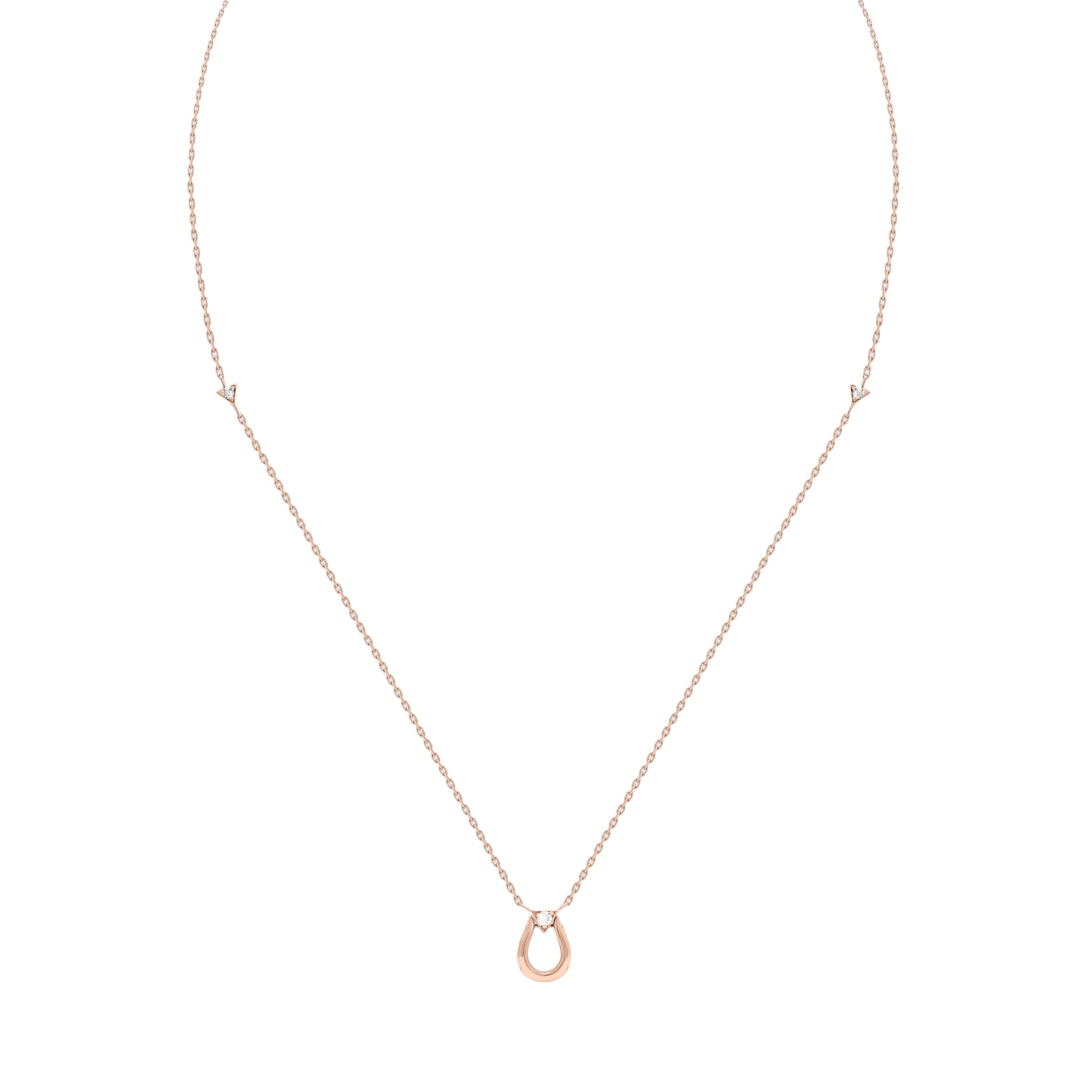 Horse Shoe Necklace - Rose Gold