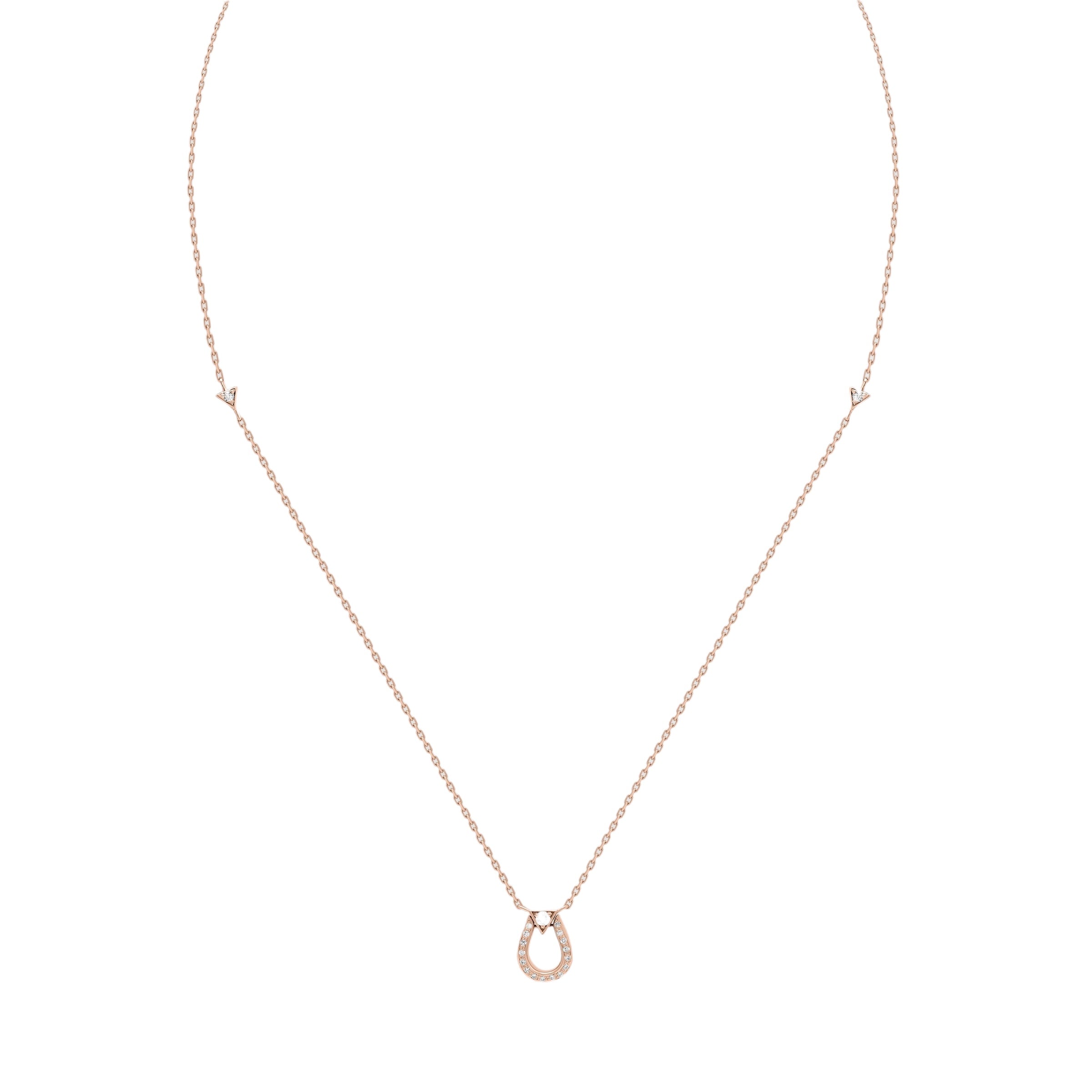 Horse Shoe Necklace - Rose Gold