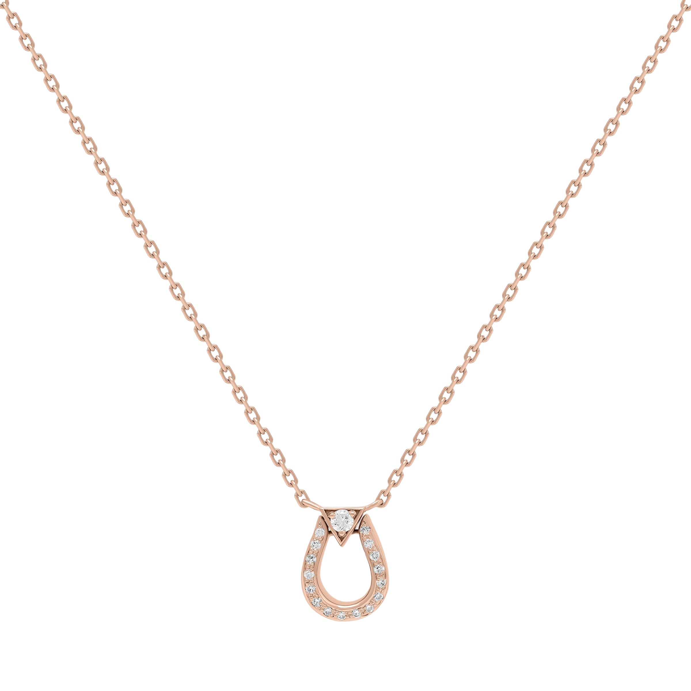 Horse Shoe Necklace - Rose Gold