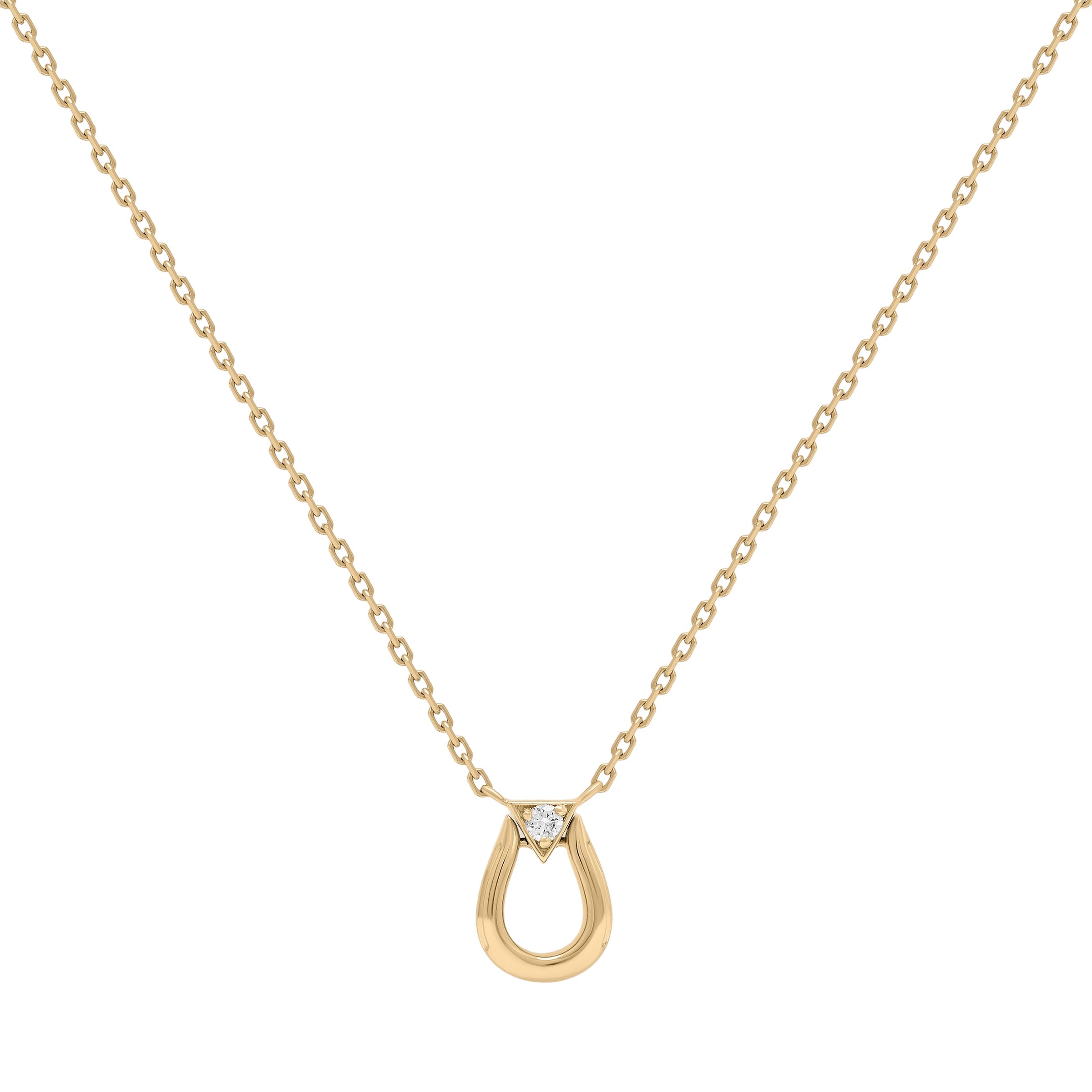 Horse Shoe Necklace - Yellow Gold