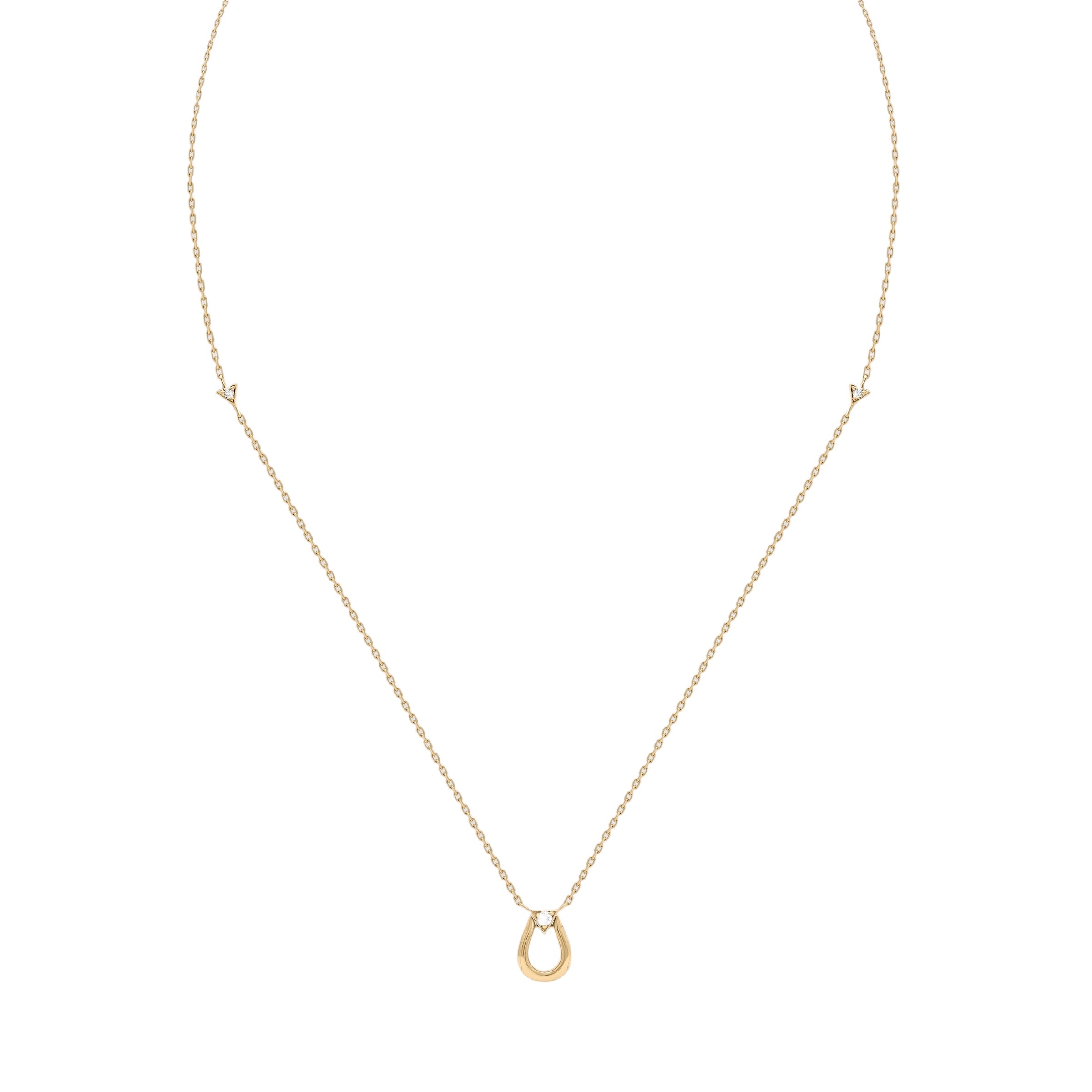 Horse Shoe Necklace - Yellow Gold