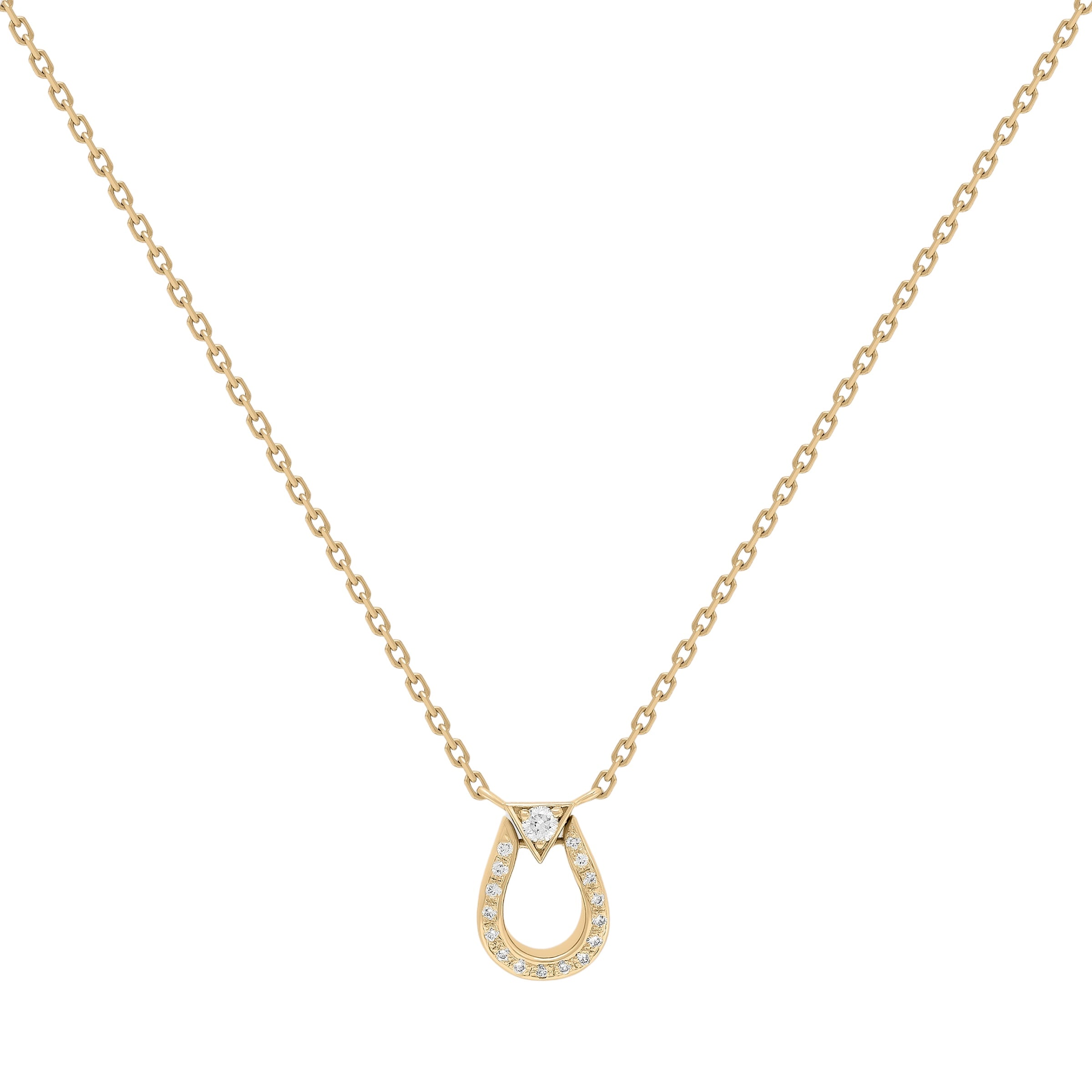 Horse Shoe Necklace - Yellow Gold