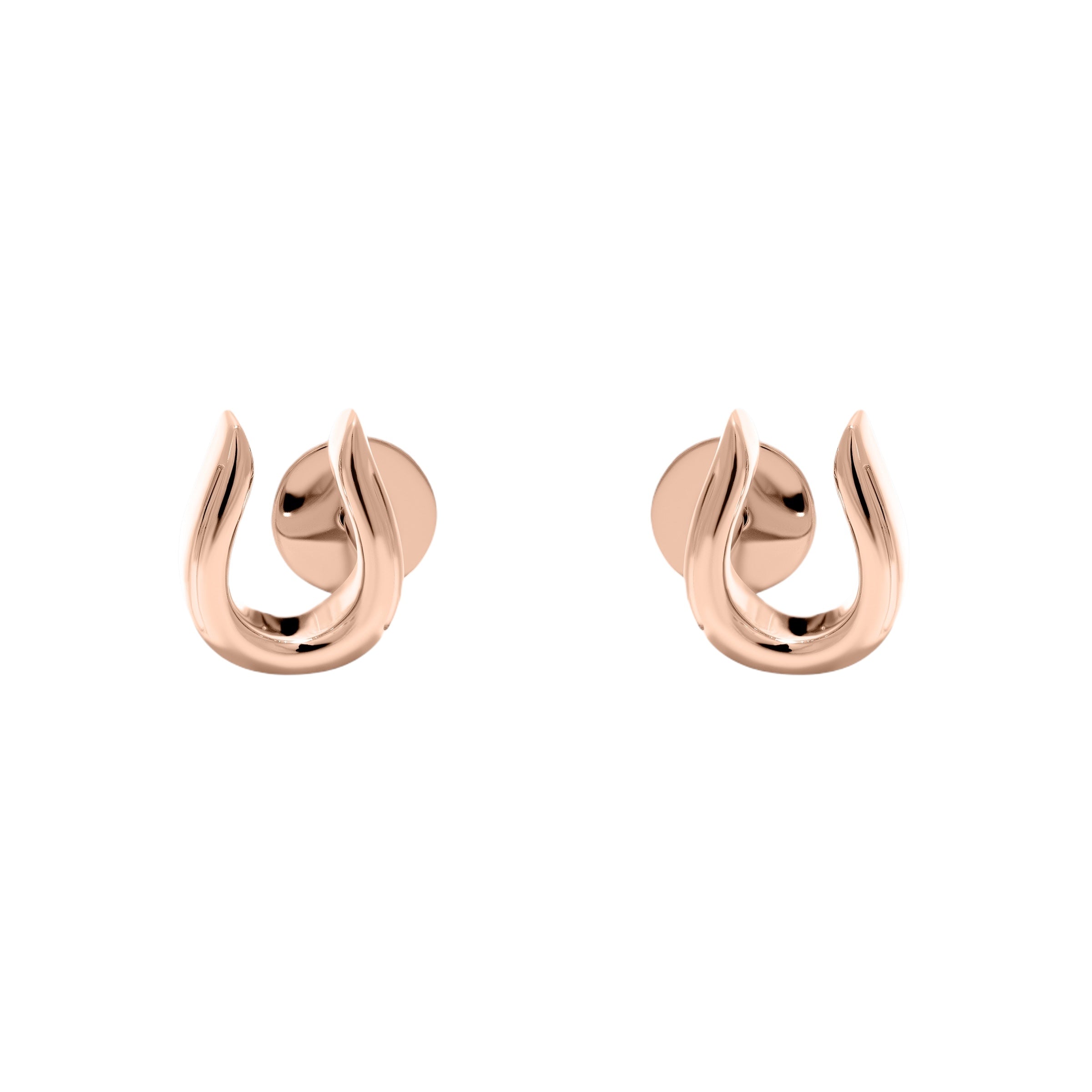 Horse Shoe Stud Earring - Rose Gold