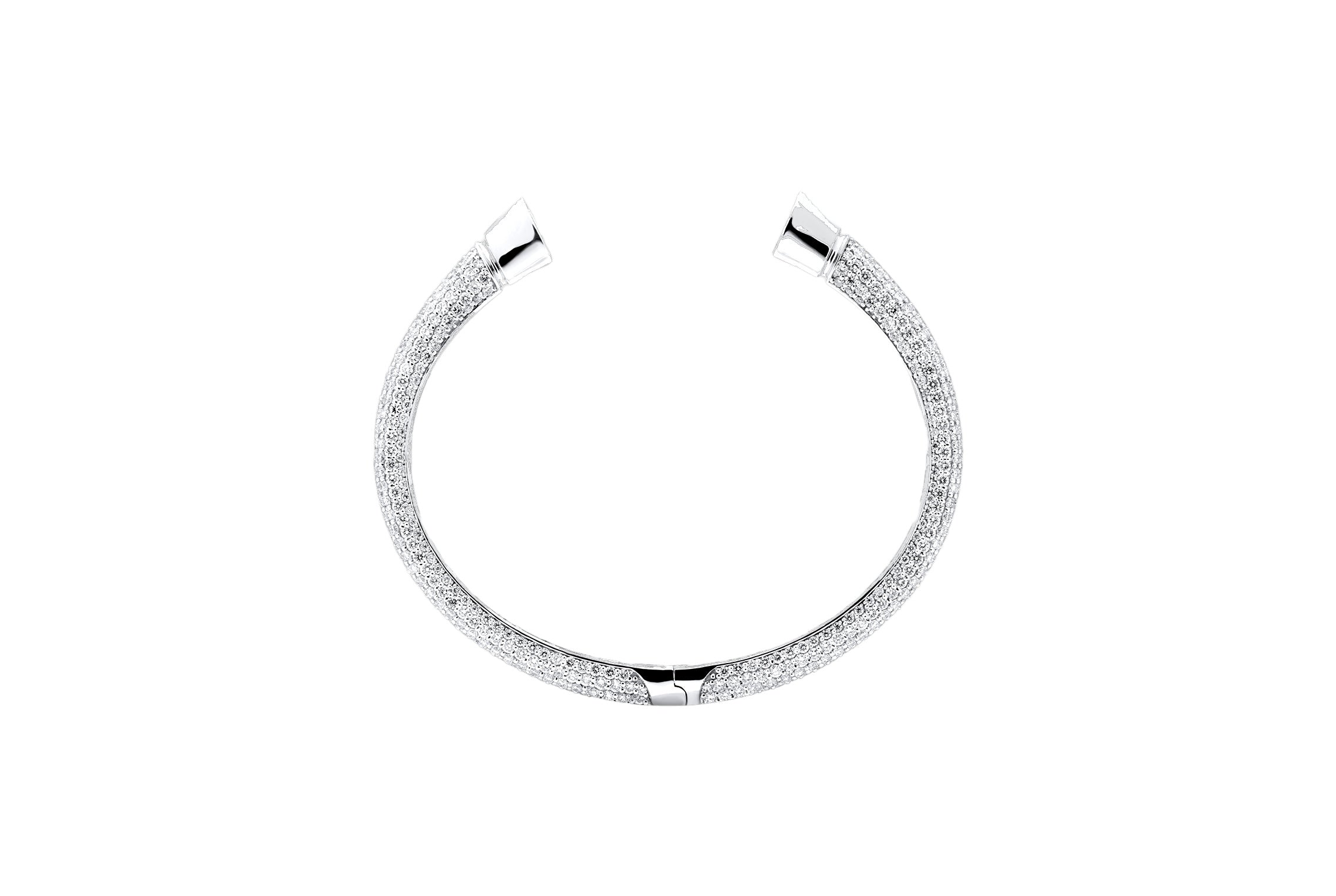 Fully Paved Hoof Bangle - White Gold