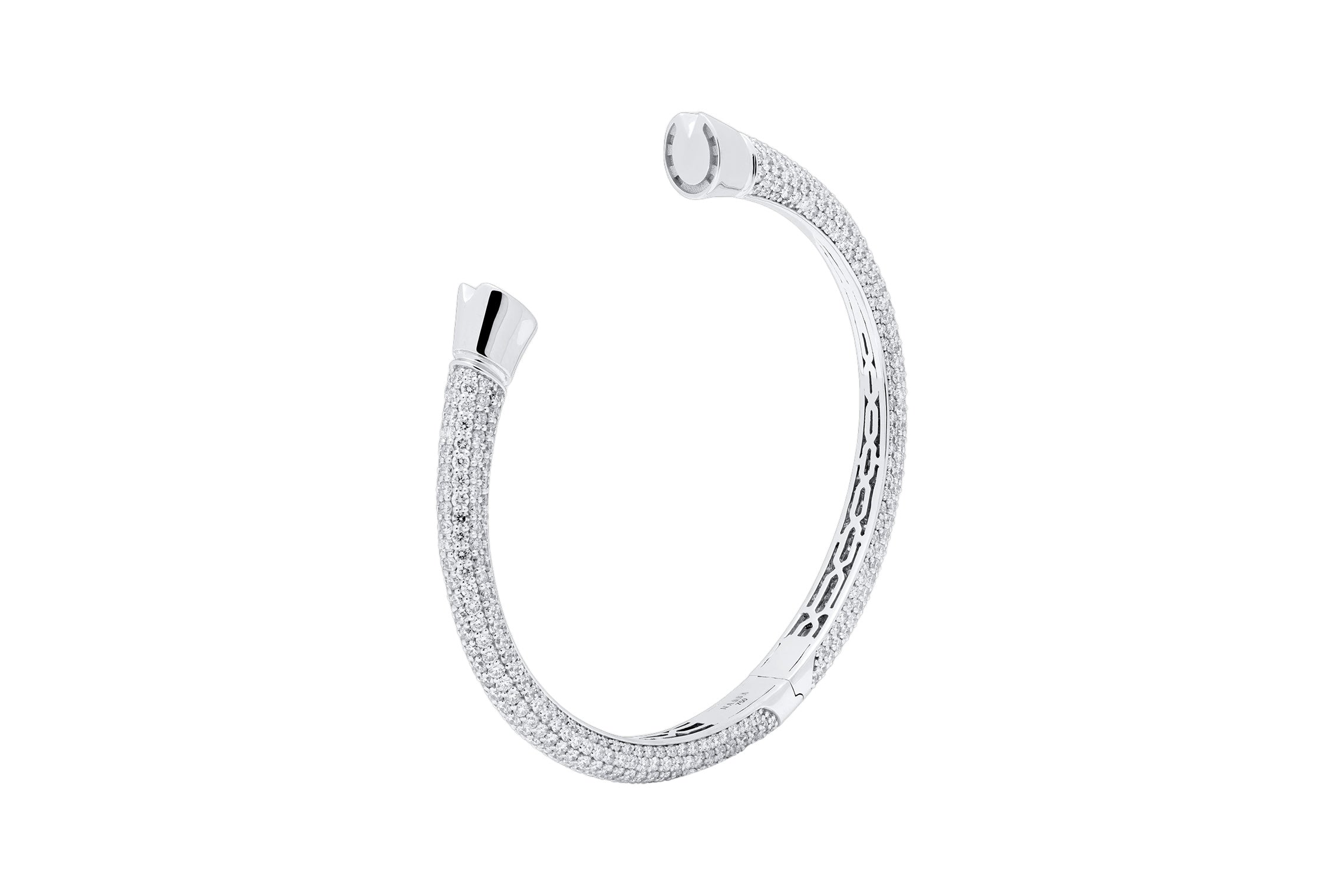 Fully Paved Hoof Bangle - White Gold