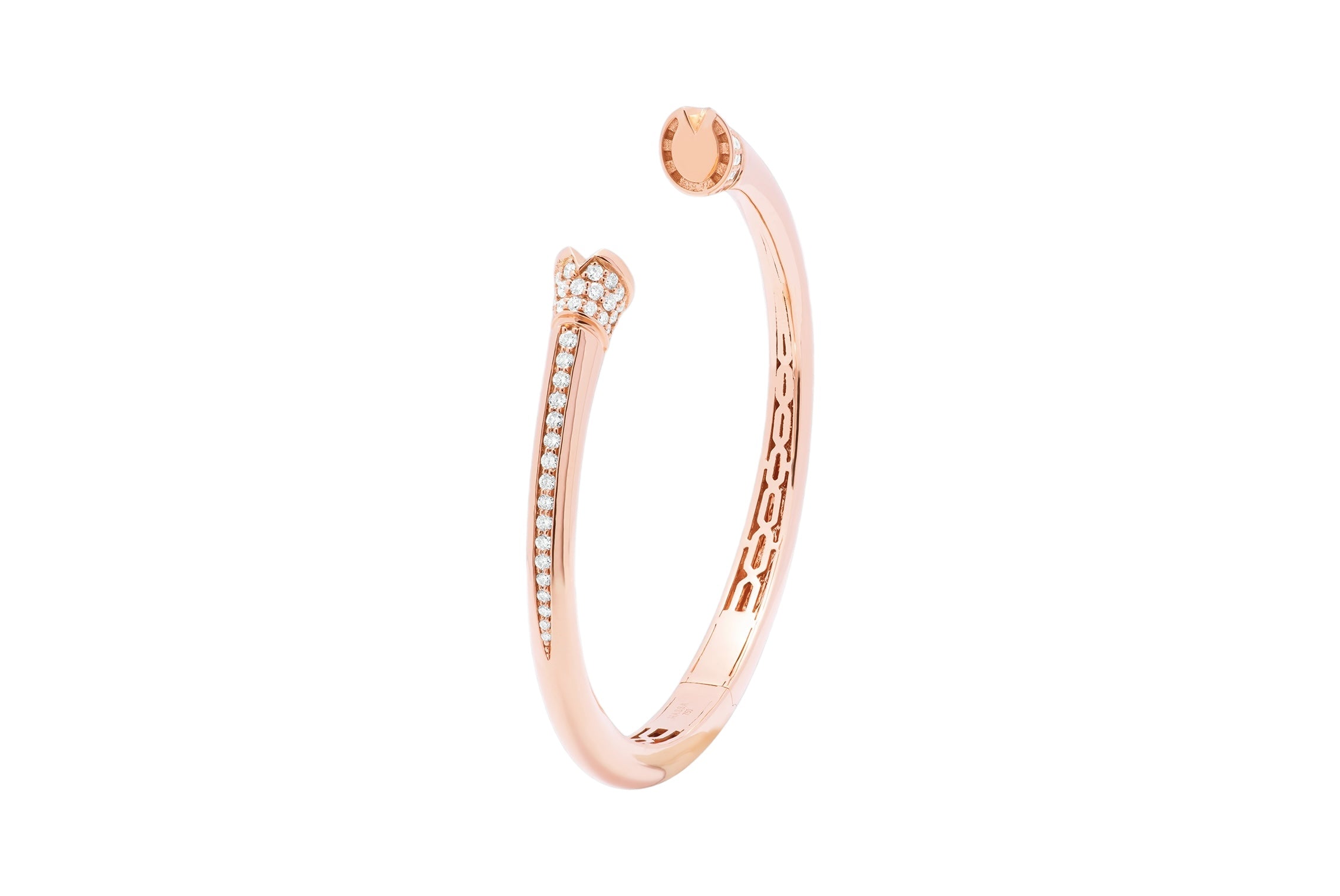 Hoof Bangle Line and Head Diamond - Rose Gold