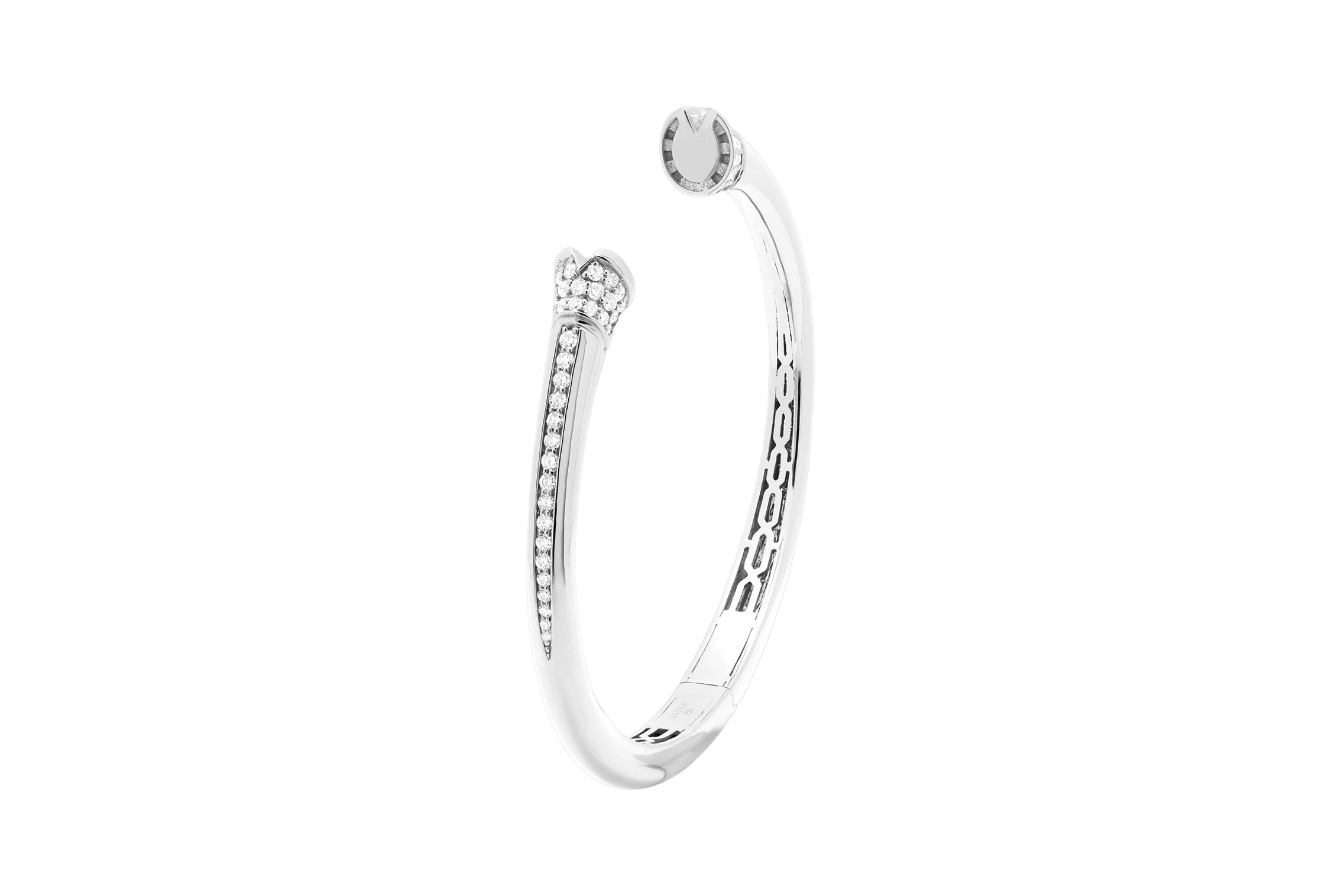 Hoof Bangle Line and Head Diamond - White Gold