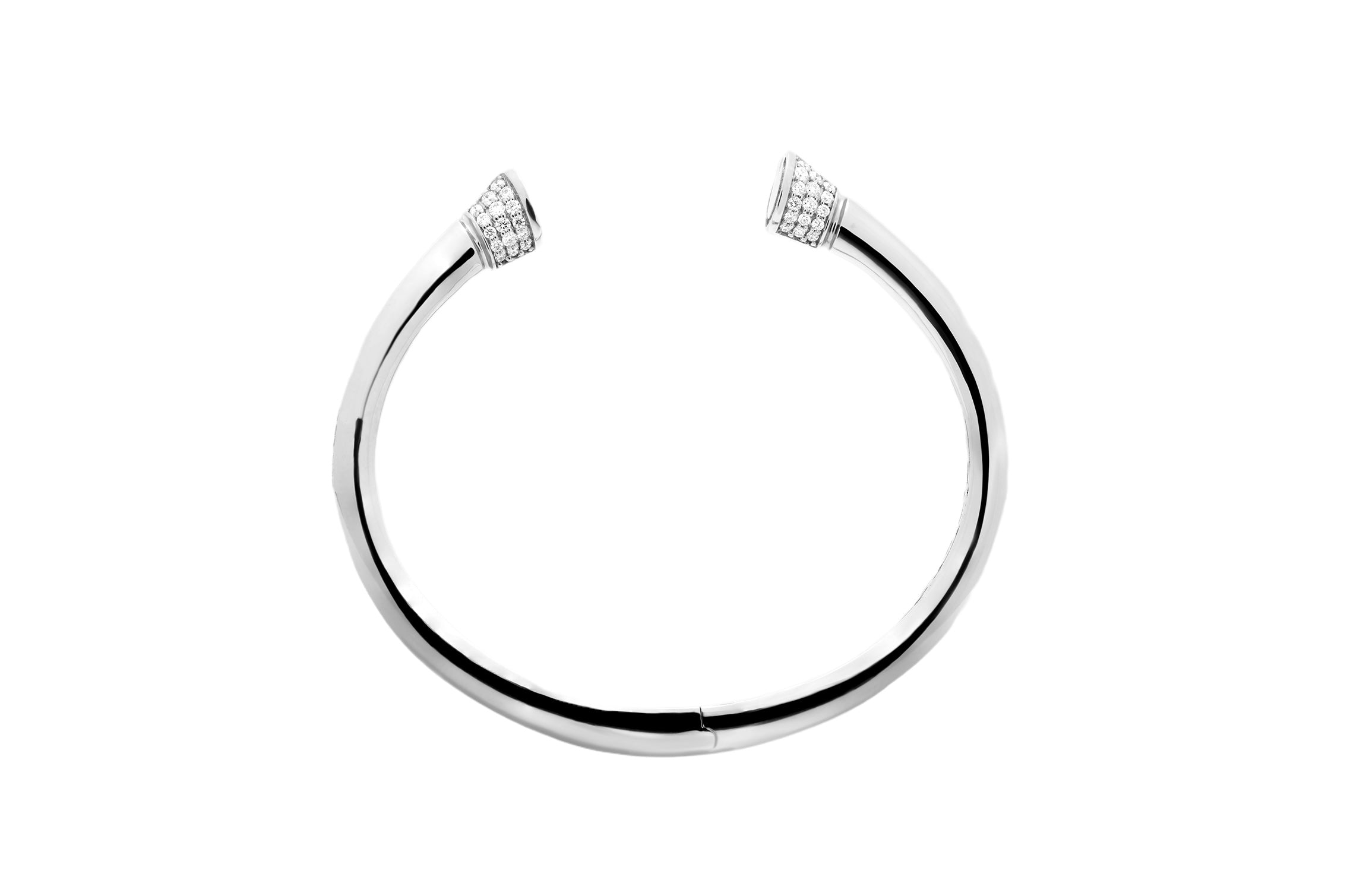 Hoof Bangle Line and Head Diamond - White Gold