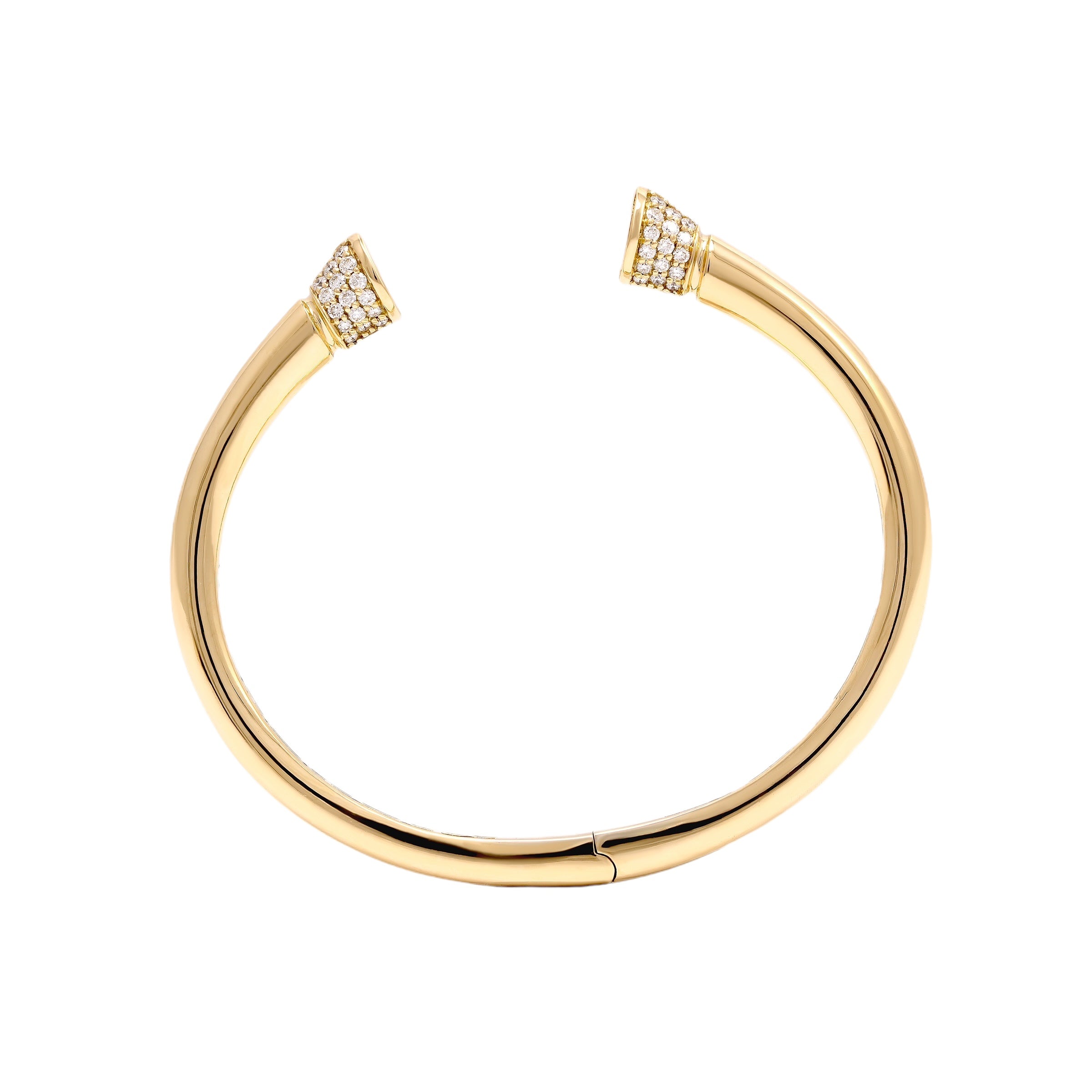 Hoof Bangle Line and Head Diamond - Yellow Gold