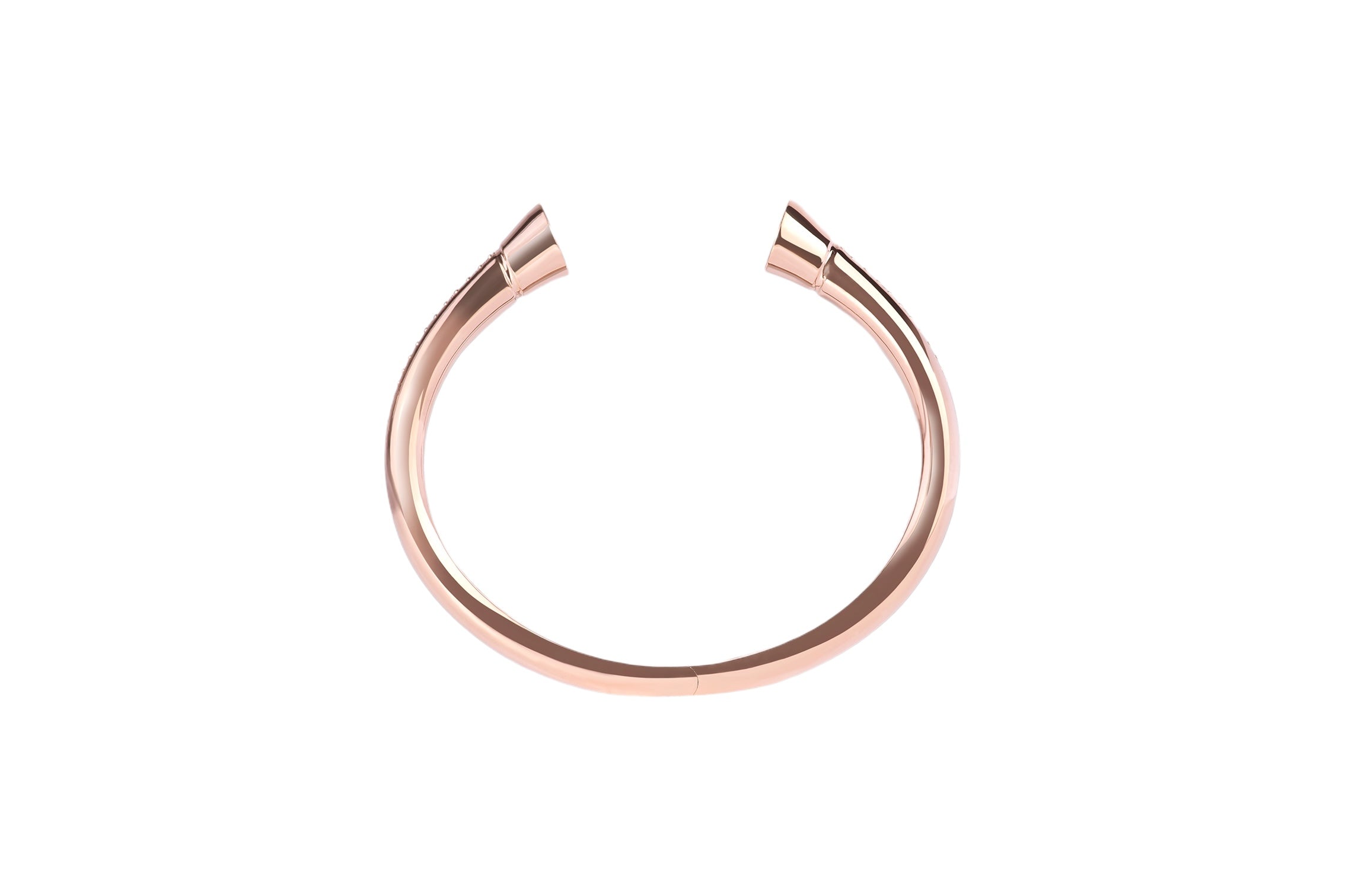 Hoof Bangle Line Diamond - Rose Gold