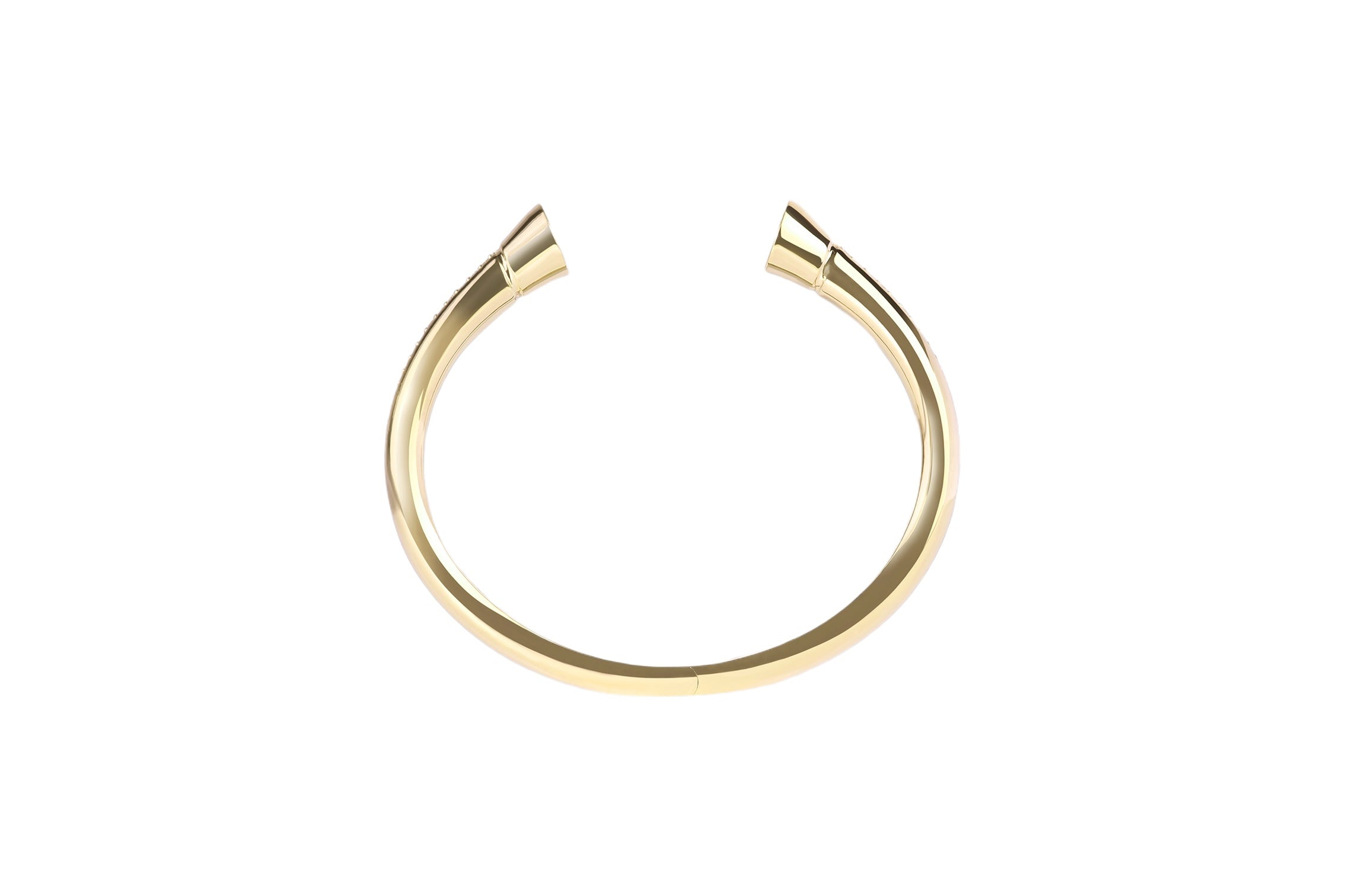 Hoof Bangle Line Diamond - Yellow Gold