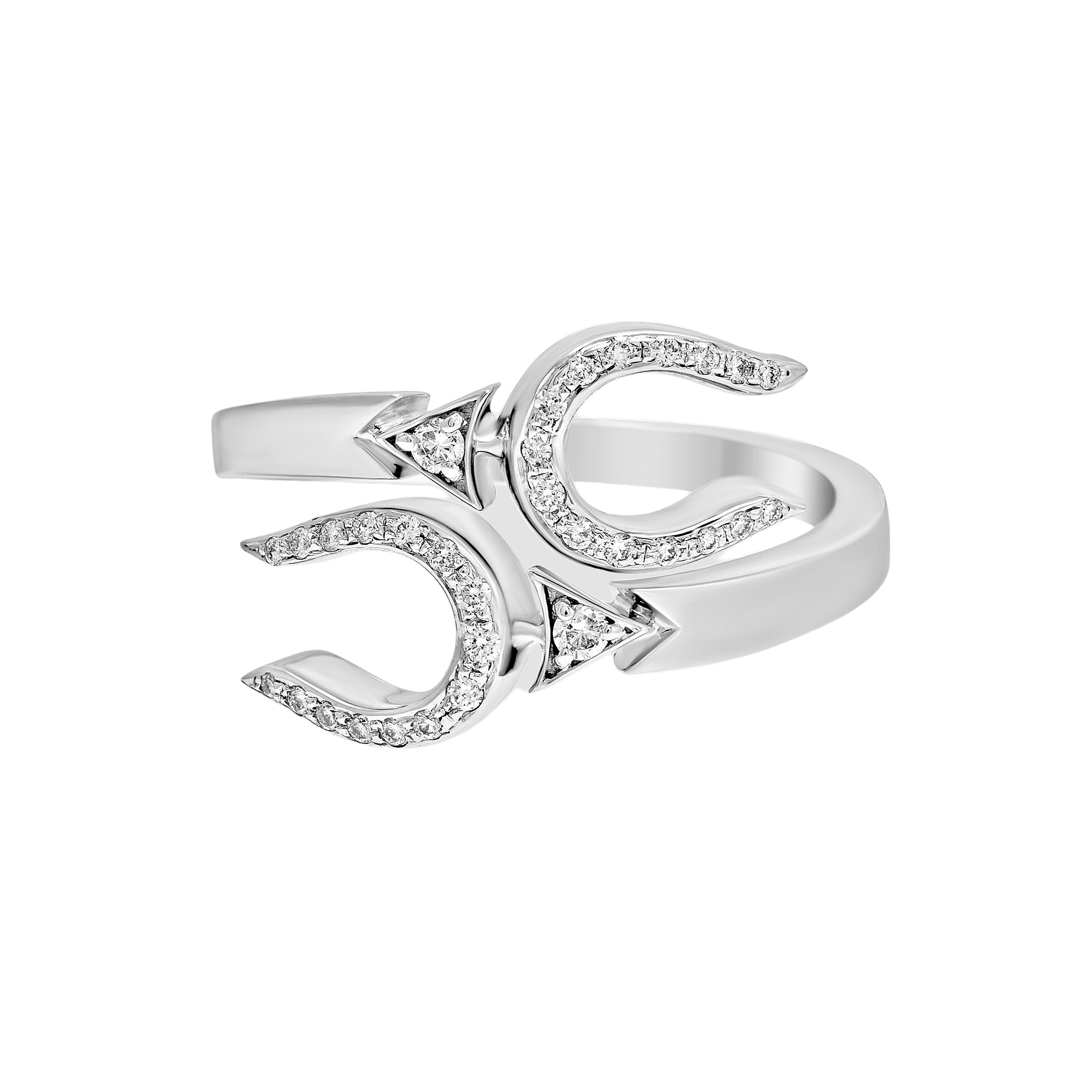 Horse Shoe Ring - White Gold