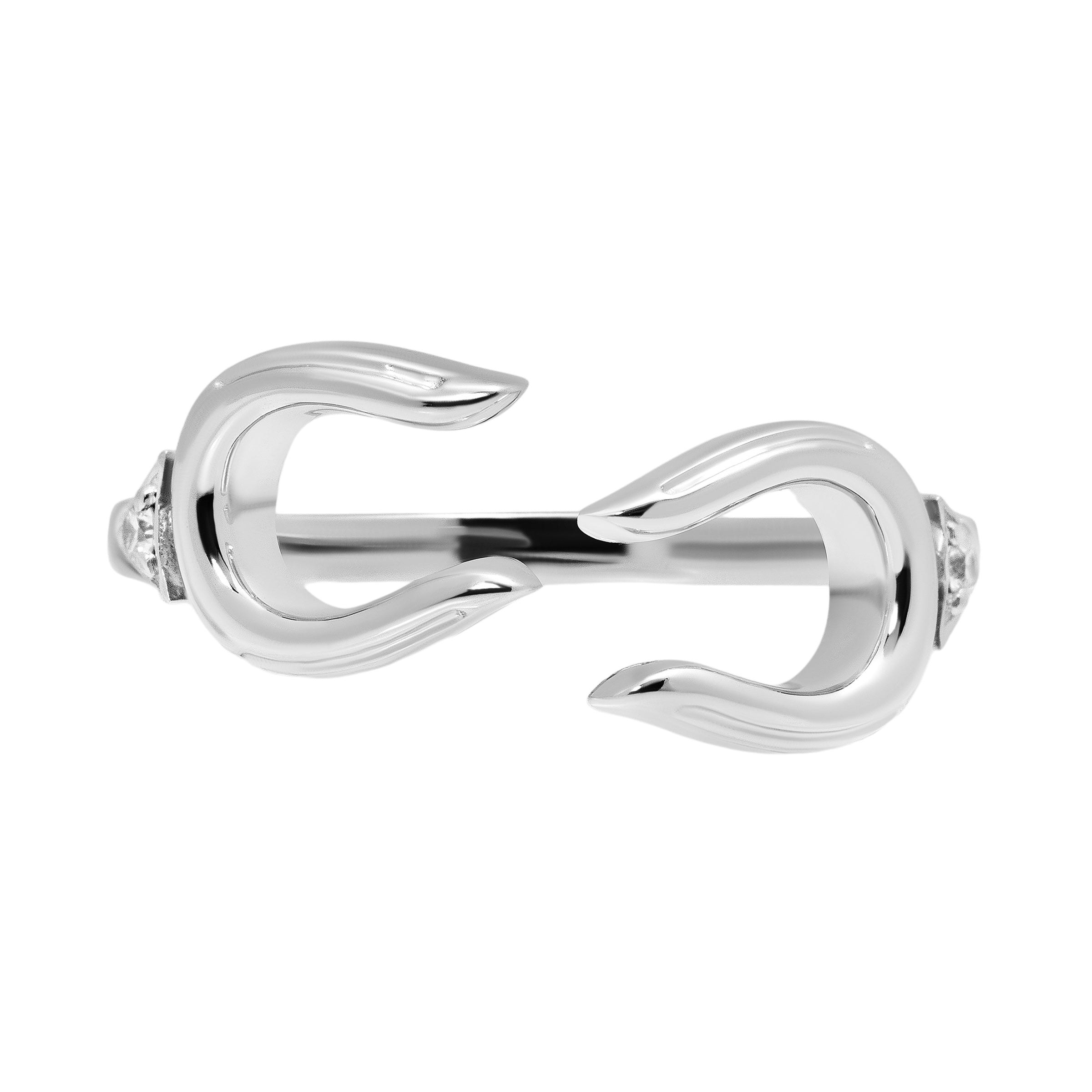 Horse Shoe Ring - White Gold