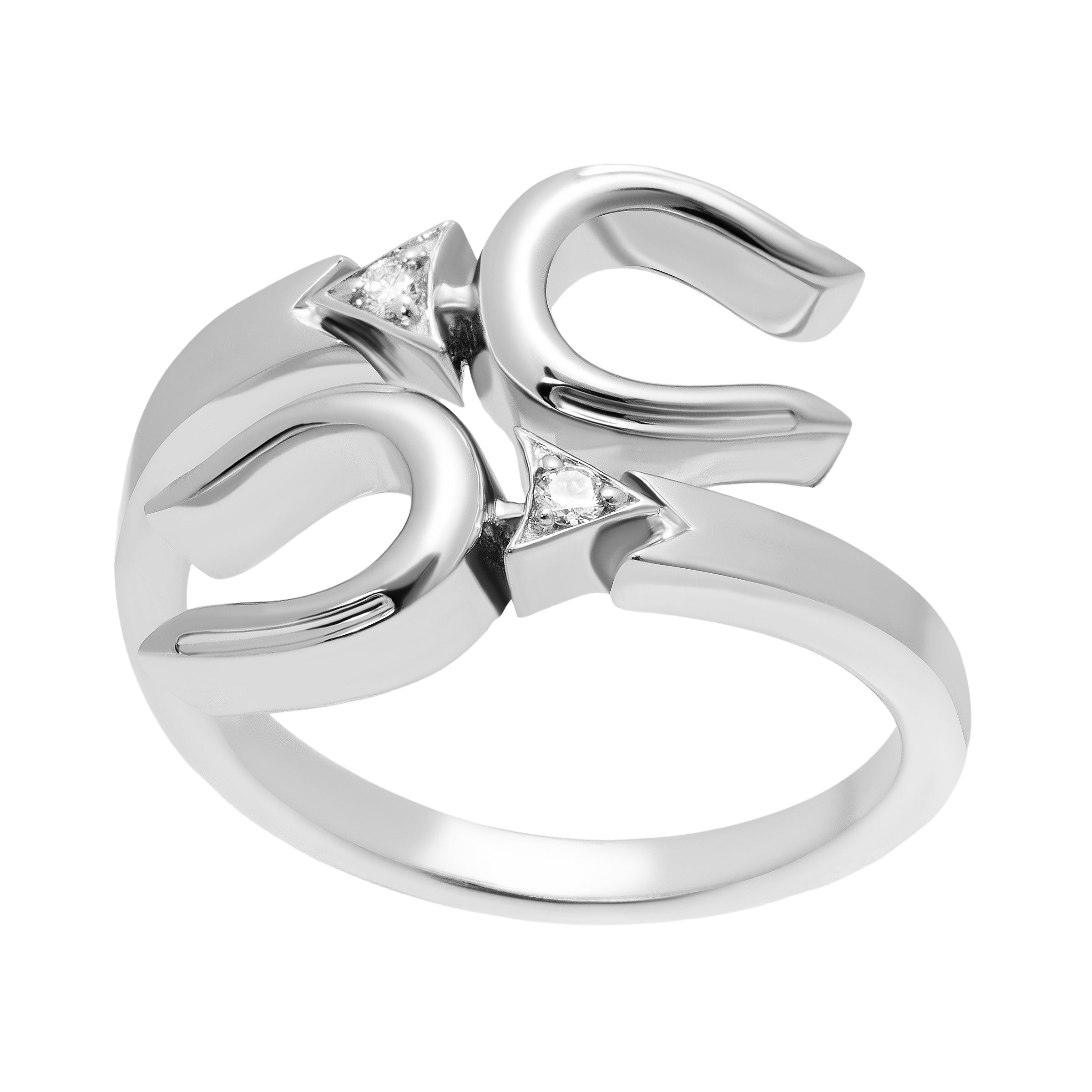 Horse Shoe Ring - White Gold