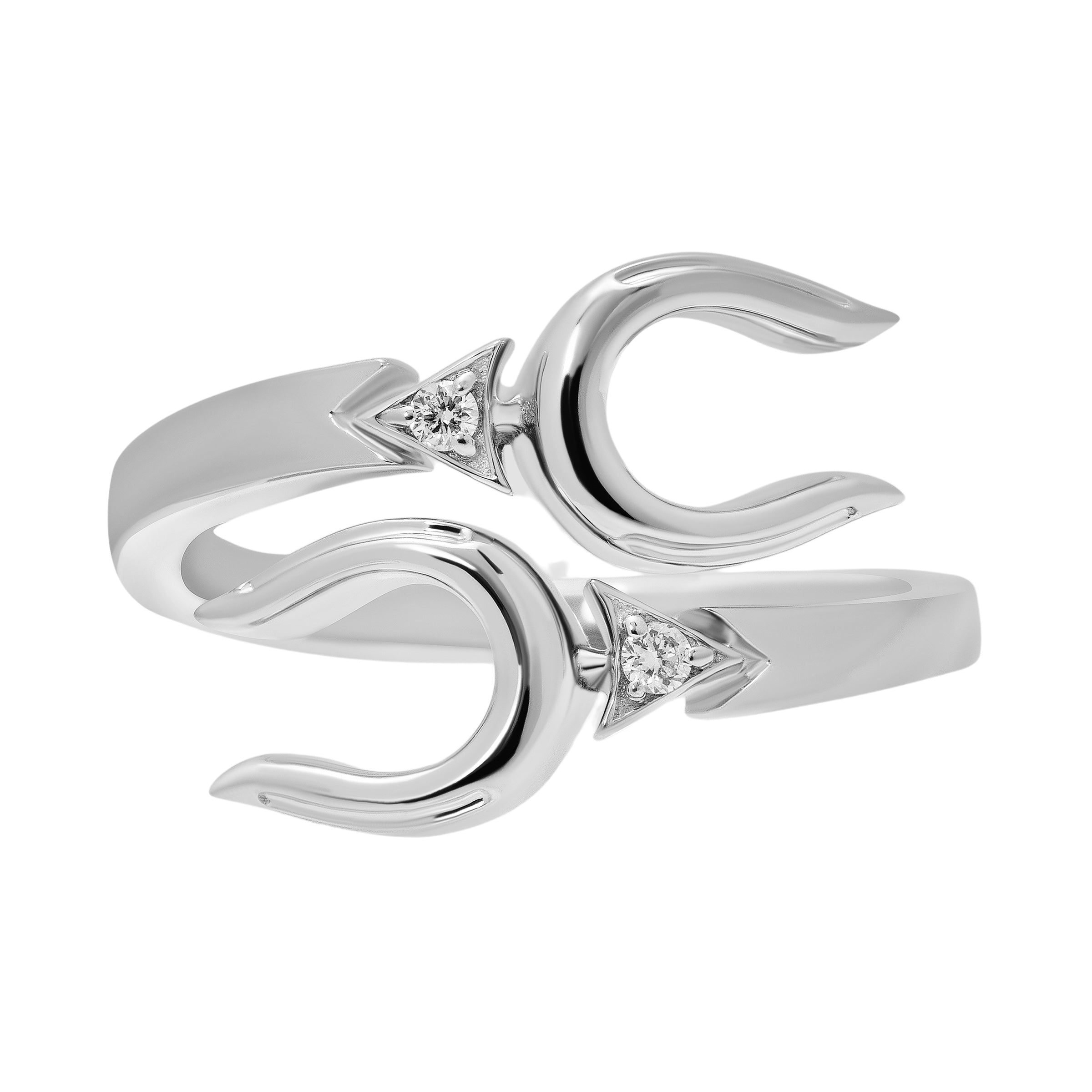 Horse Shoe Ring - White Gold