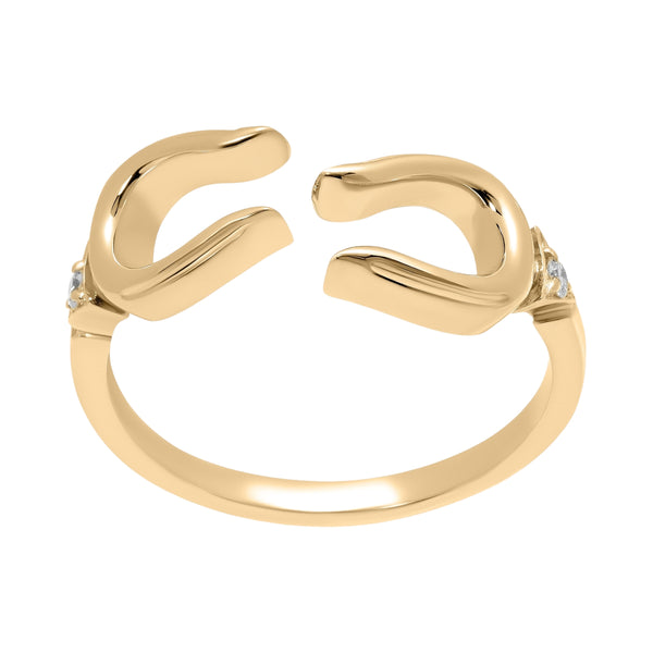 Horse Shoe Ring - Yellow Gold