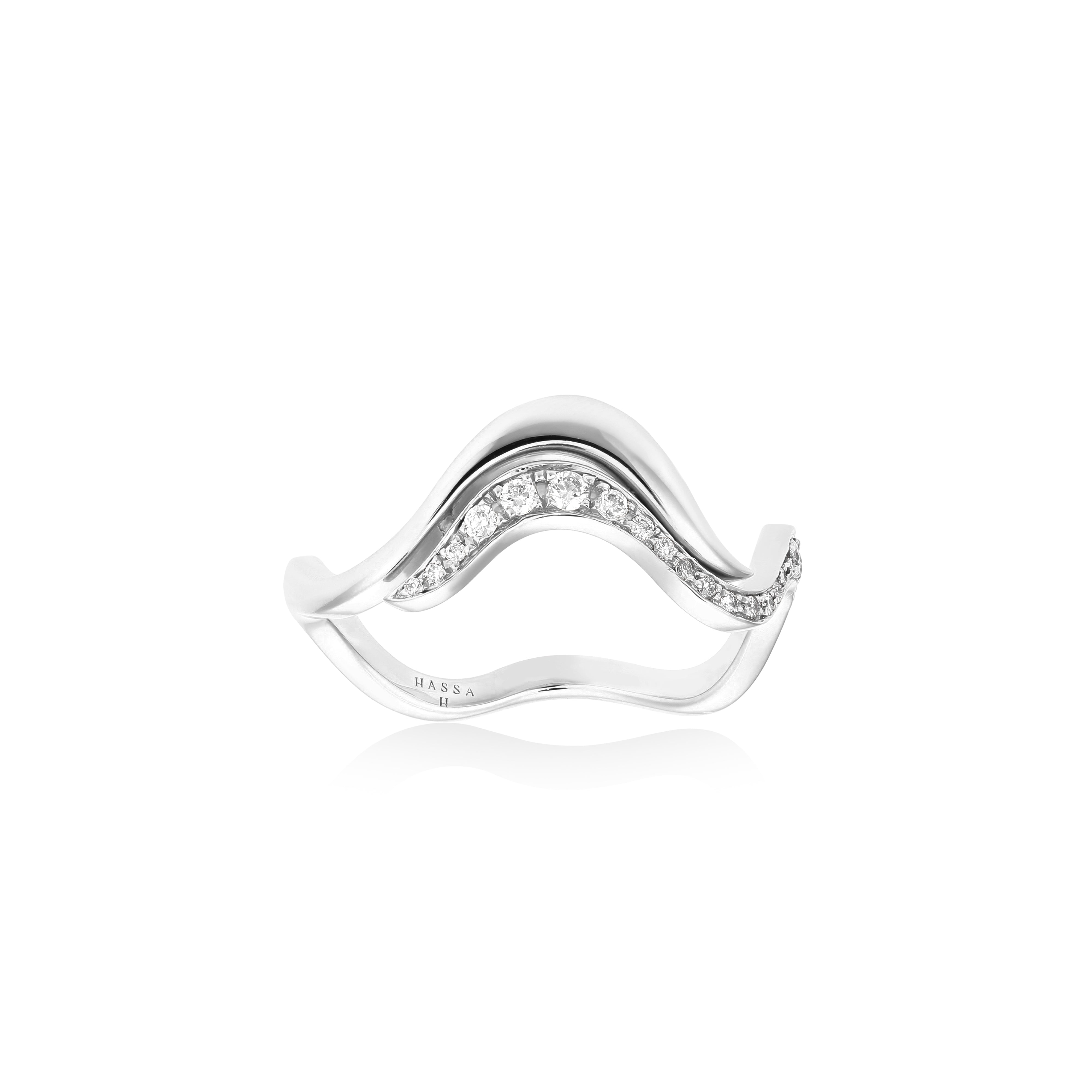 Line Flow Ring - White Gold