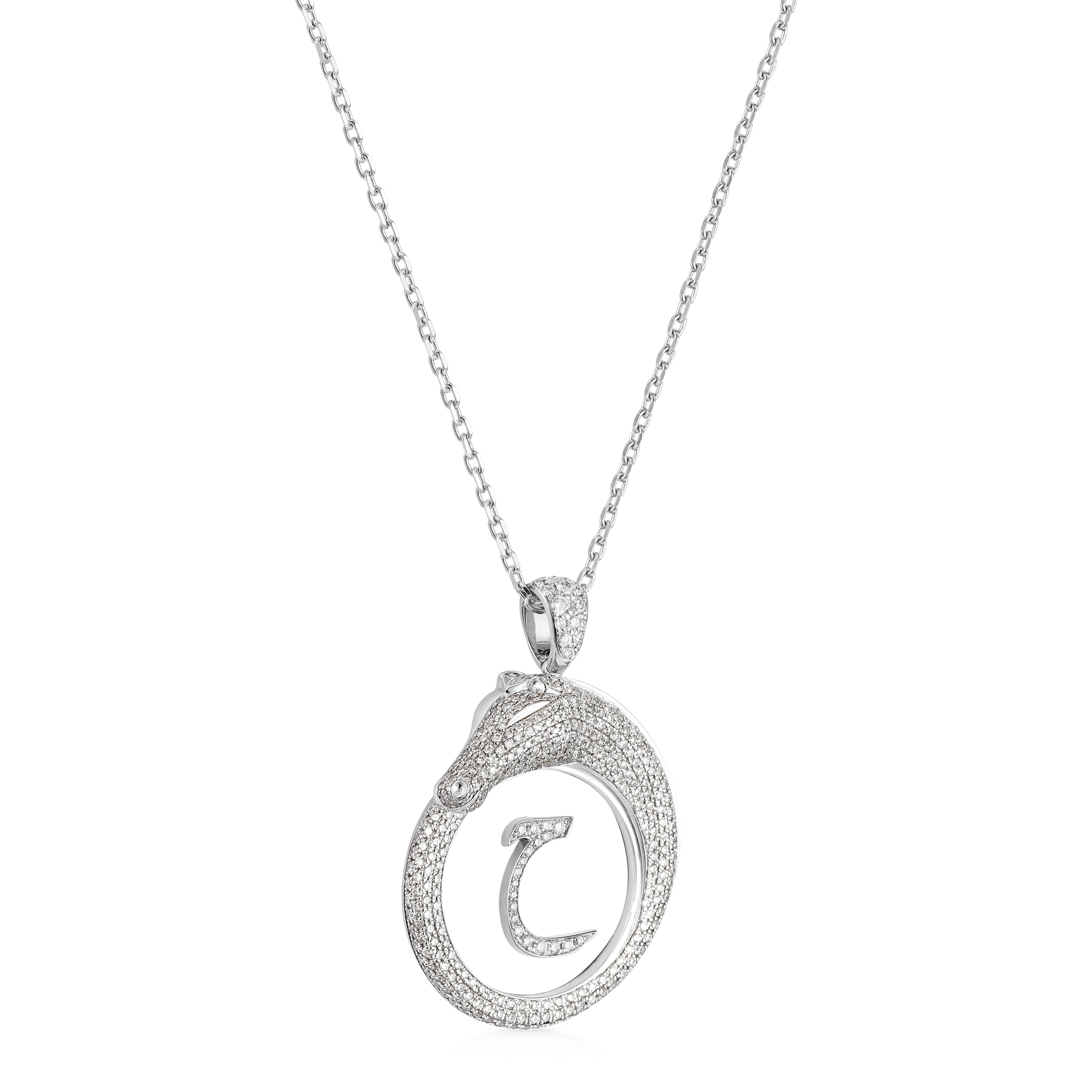 Fully Pave Ramak Letter Necklace