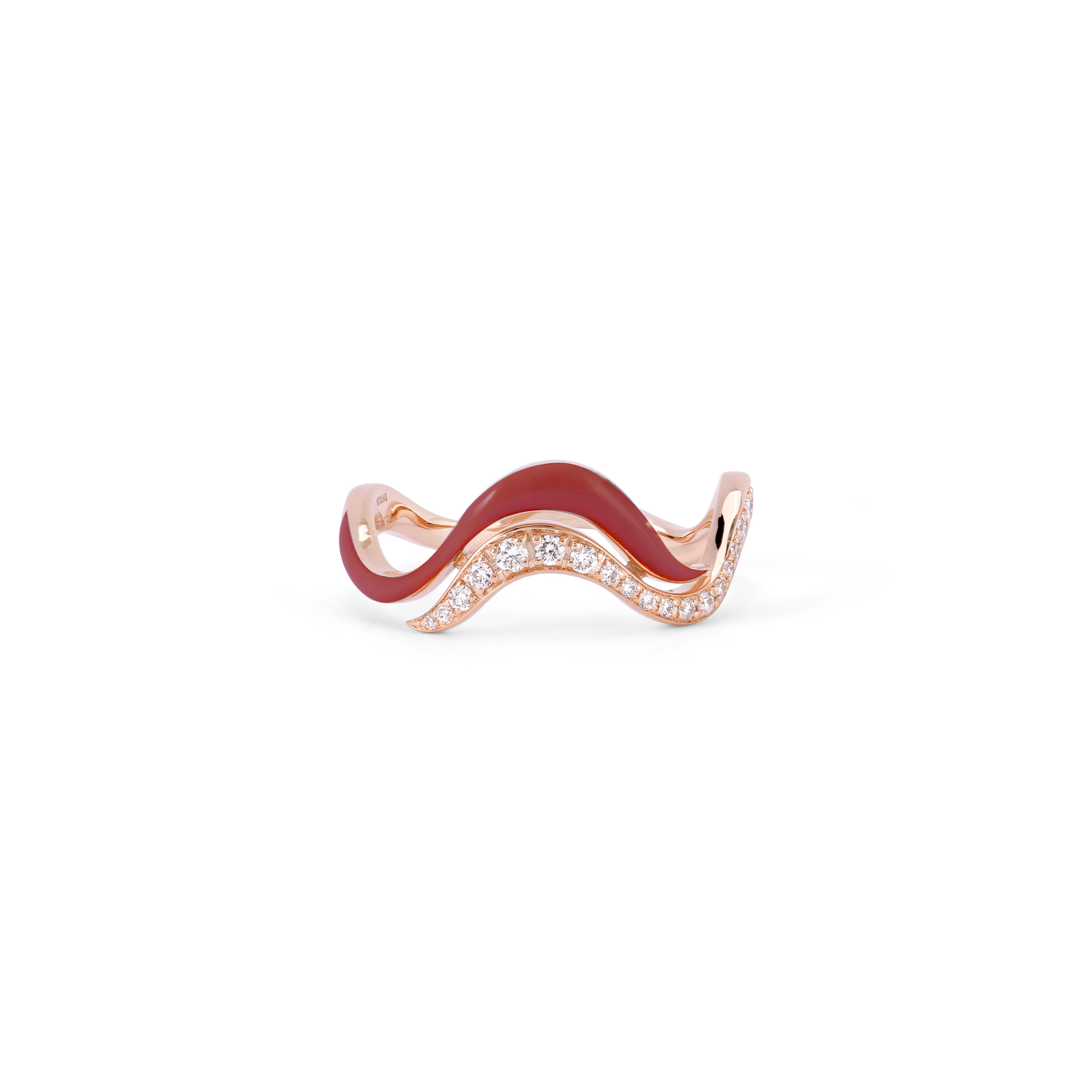 Line Flow Ring - Burgundy