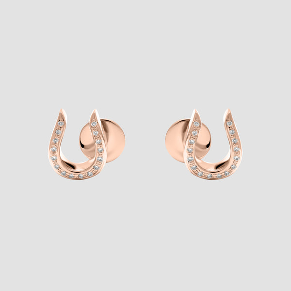 Horse Shoe Stud Earring - Rose Gold