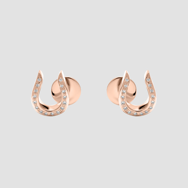 Rose gold 2025 horseshoe earrings