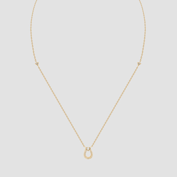 Horse Shoe Necklace - Yellow Gold