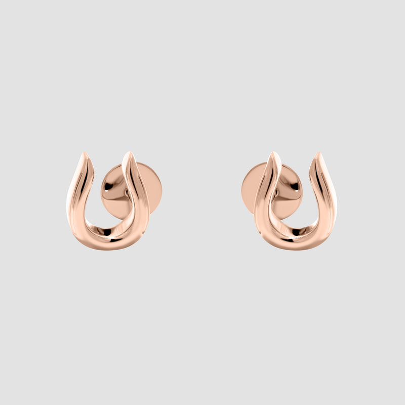 Horse Shoe Stud Earring - Rose Gold