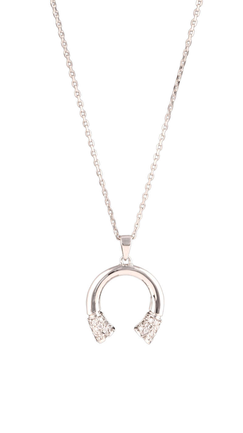 Hoof Necklace - White Gold